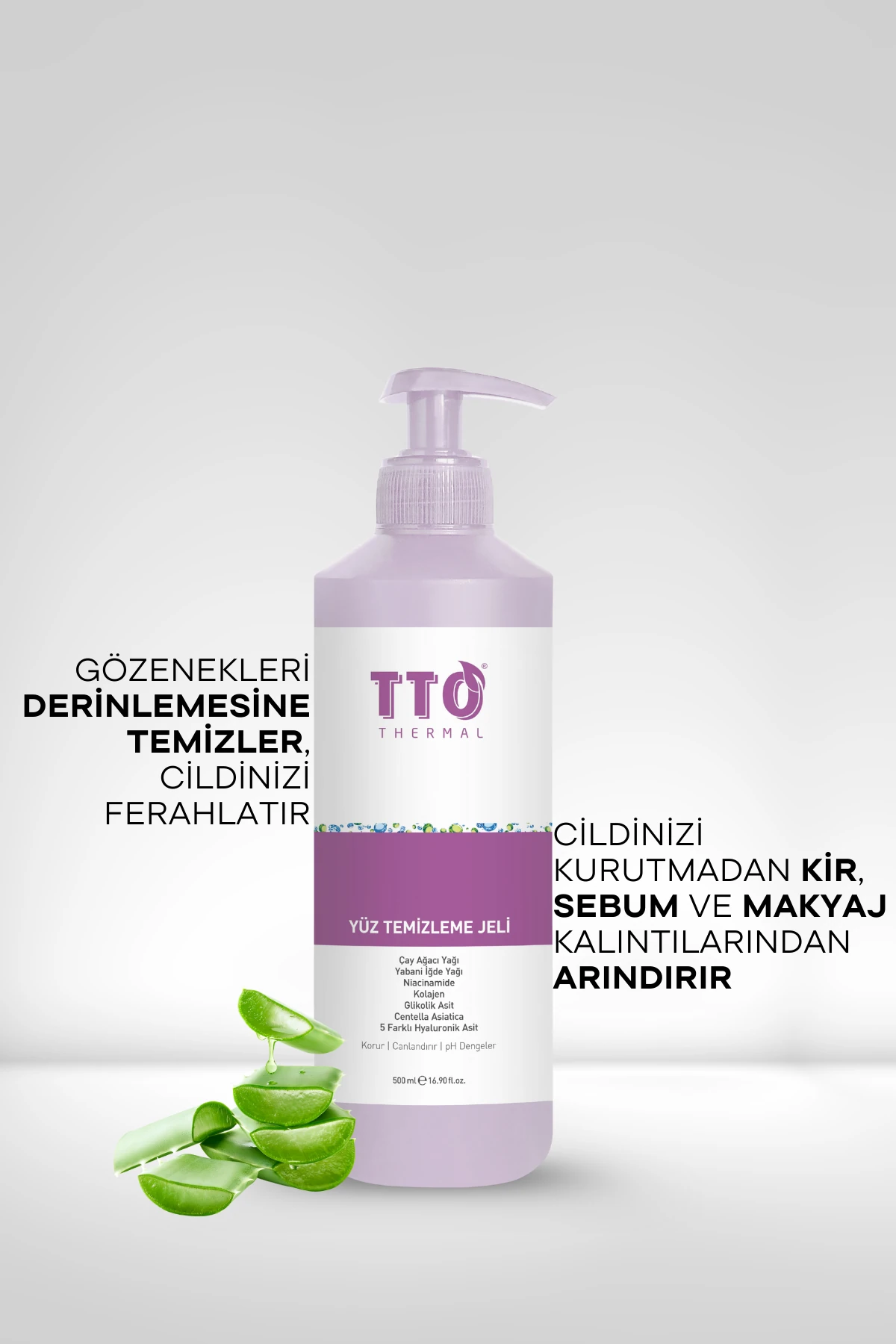 TTO Yüz Temizleme Jeli 500 ml – Çay Ağacı Yağlı Derin Temizlik ve Arındırıcı Cilt Bakımı