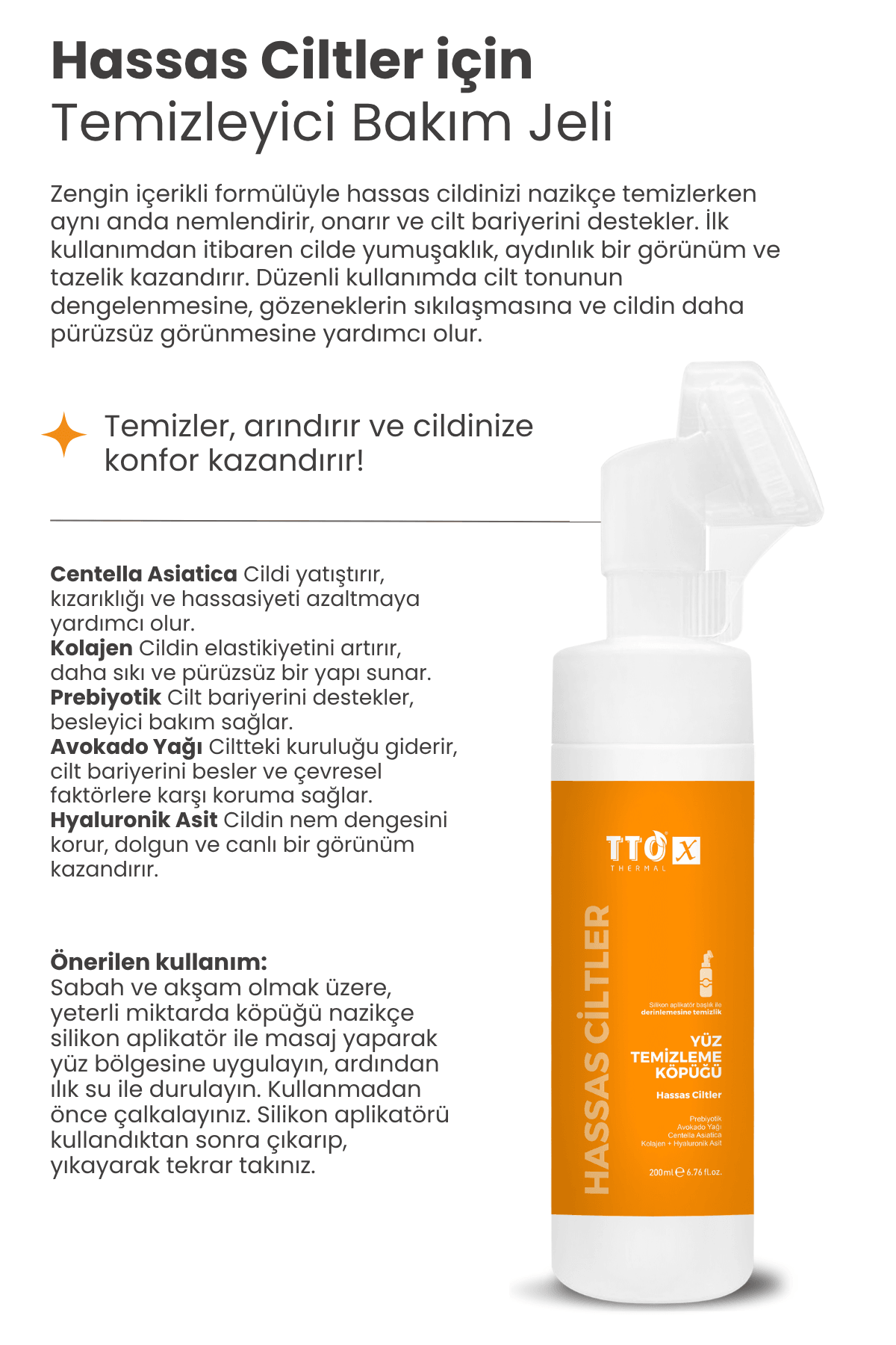 TTO X Hassas Ciltlere Özel Çay Ağacı Içeren Aplikatörlü Yüz Köpüğü (LANSMANA ÖZEL FİYAT)