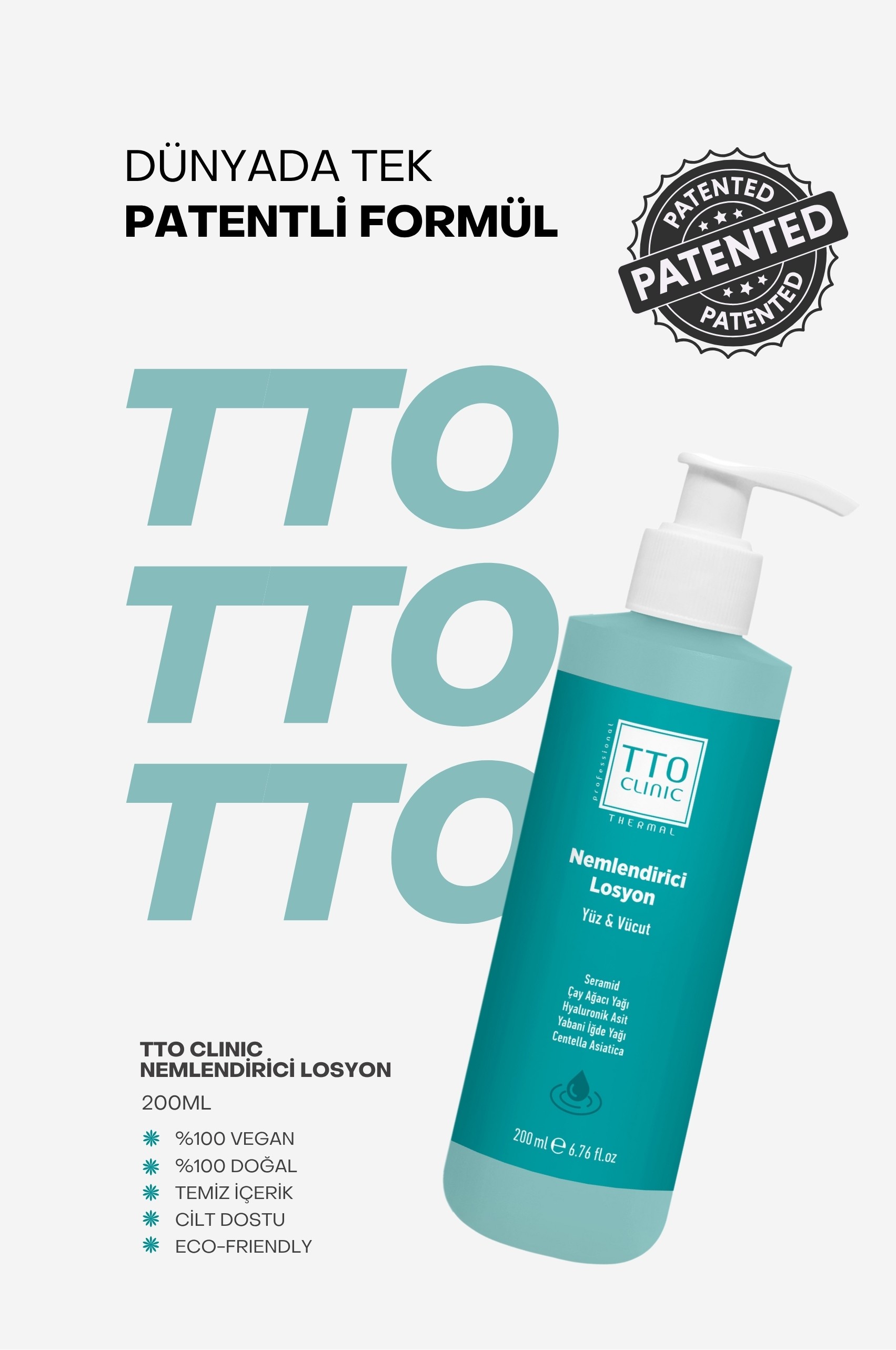 TTO Clinic Moisturizing Lotion 200ml (Ceramide / Tea Tree / Oil Centelle)