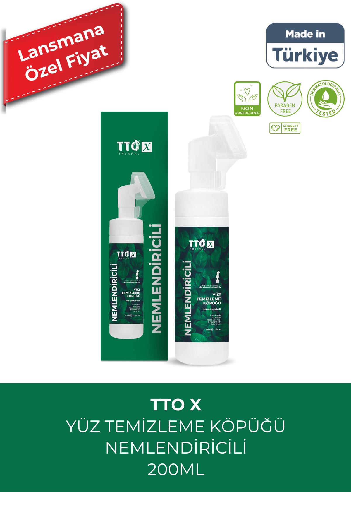 TTO-X Nemlendirici Yüz Köpüğü 200 ml – Lansman Fiyatı
