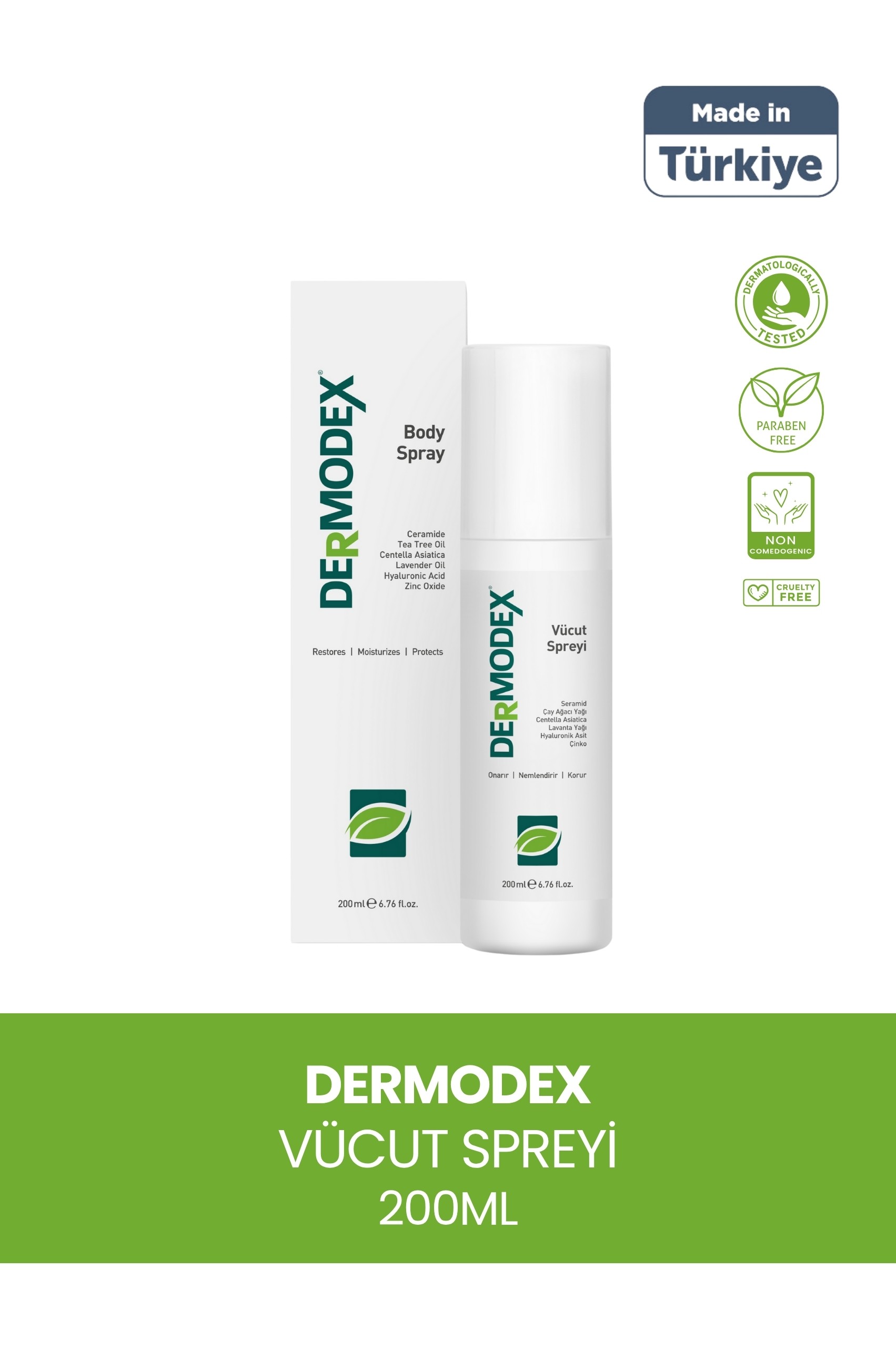 TTO Dermodex Vücut Spreyi – Çay Ağacı Yağı & Salisilik Asit – 200 ml