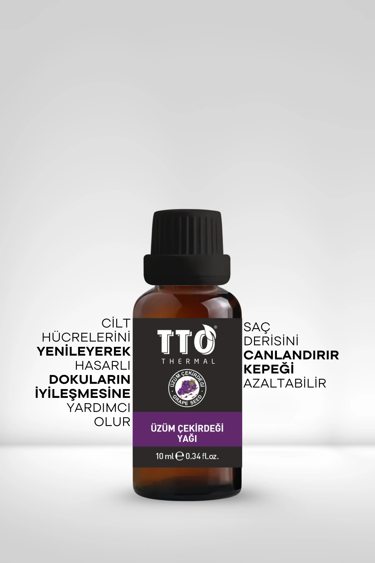 TTO Thermal Üzüm Çekirdeği Yağı 10 ml – Antioksidan, Besleyici ve Yenileyici Doğal Cilt Bakım Yağı