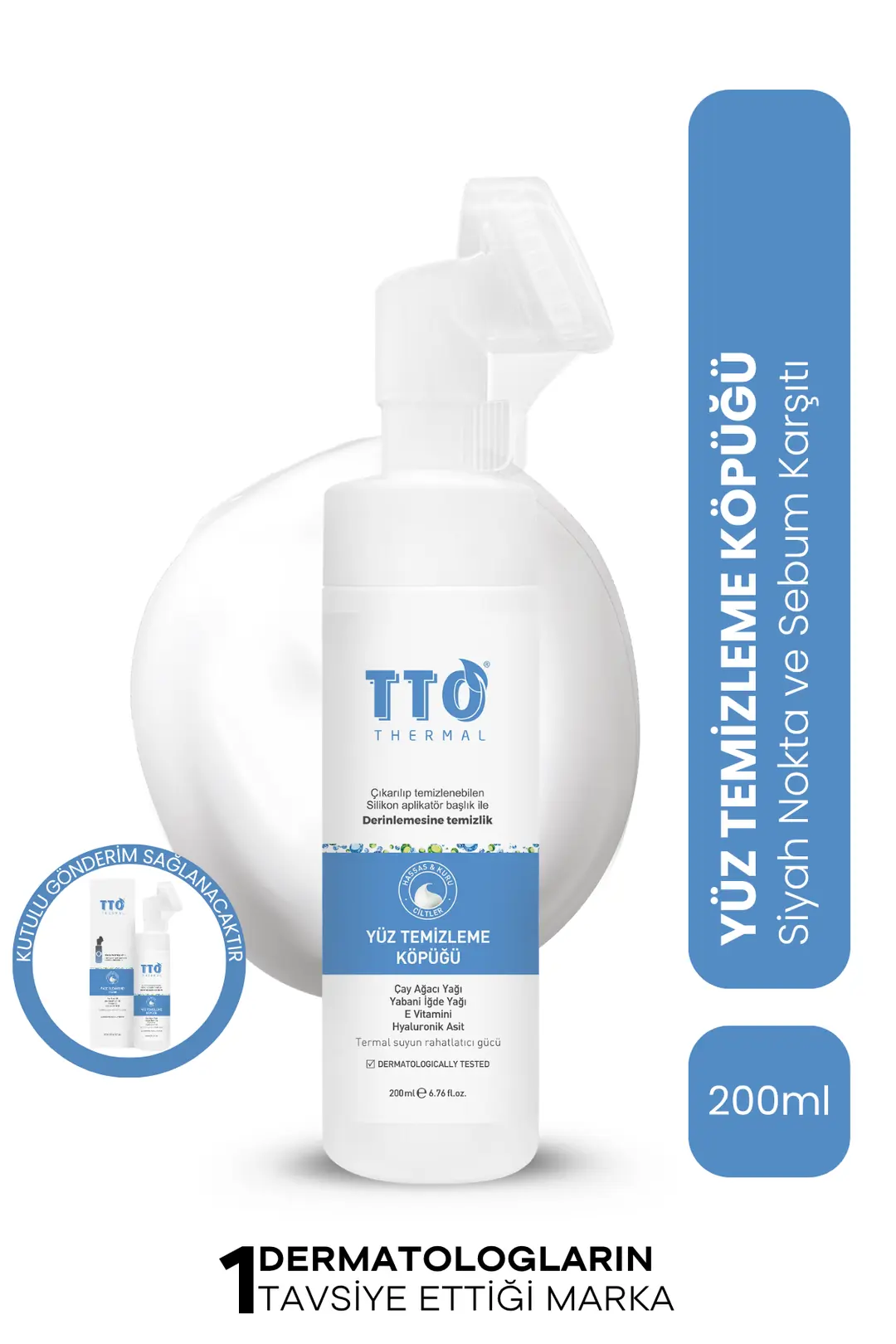 TTO Thermal Aplikatörlü Yüz Temizleme Köpüğü 200 ml Arındırıcı Cilt Temizleyici