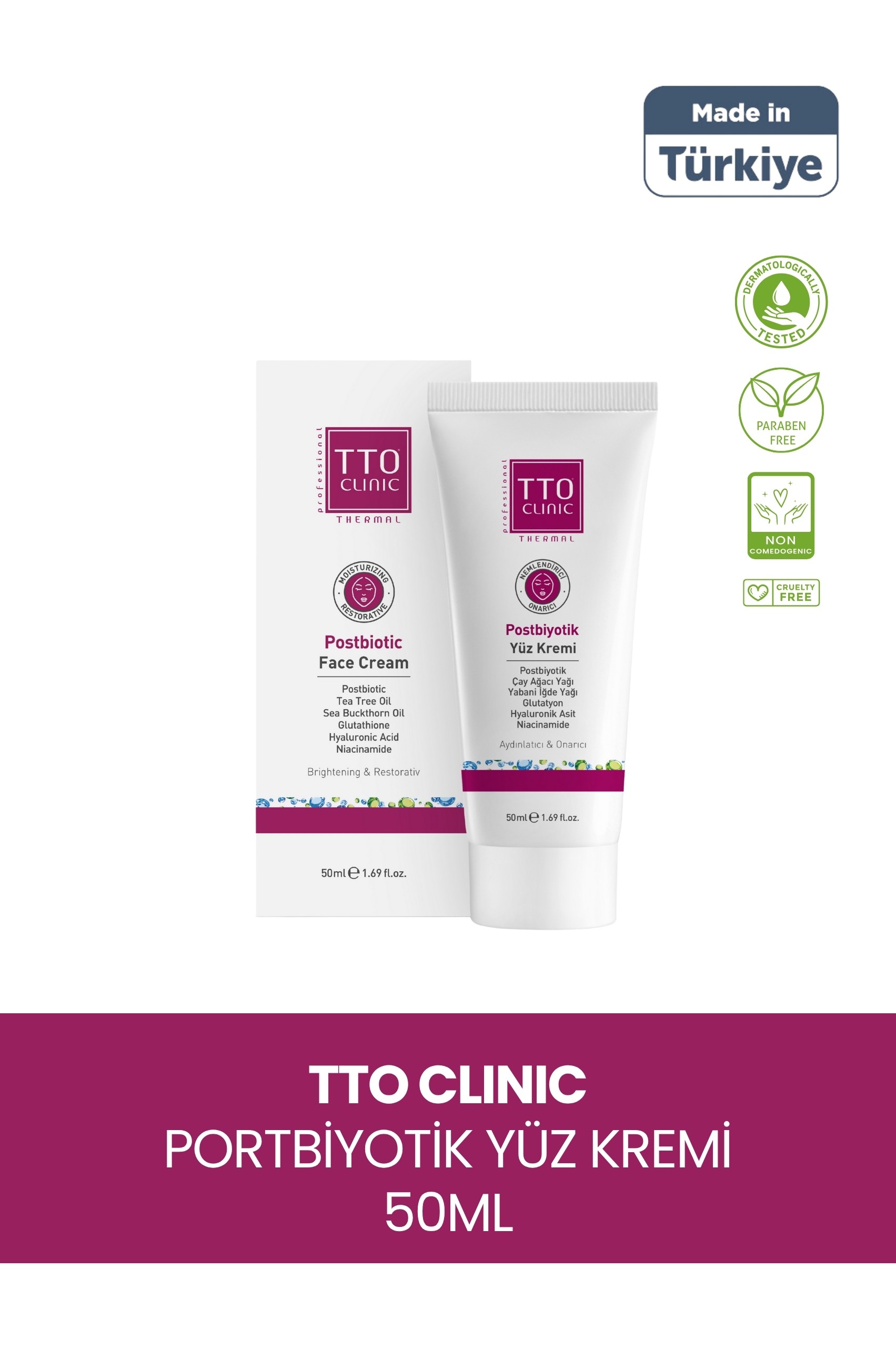 TTO CLINIC Postbiyotik Yüz Kremi 50 ml