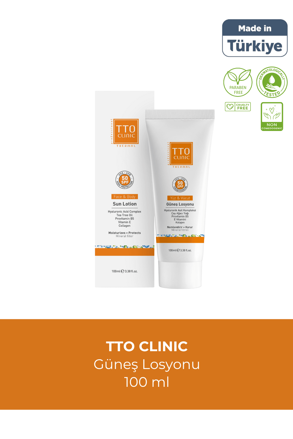 TTO Clinic Güneş Losyonu 100 ml (Akneli Ve Rozalı Ciltler İçim) ( Çay Ağacı Yağı / Tea Tree Oil )