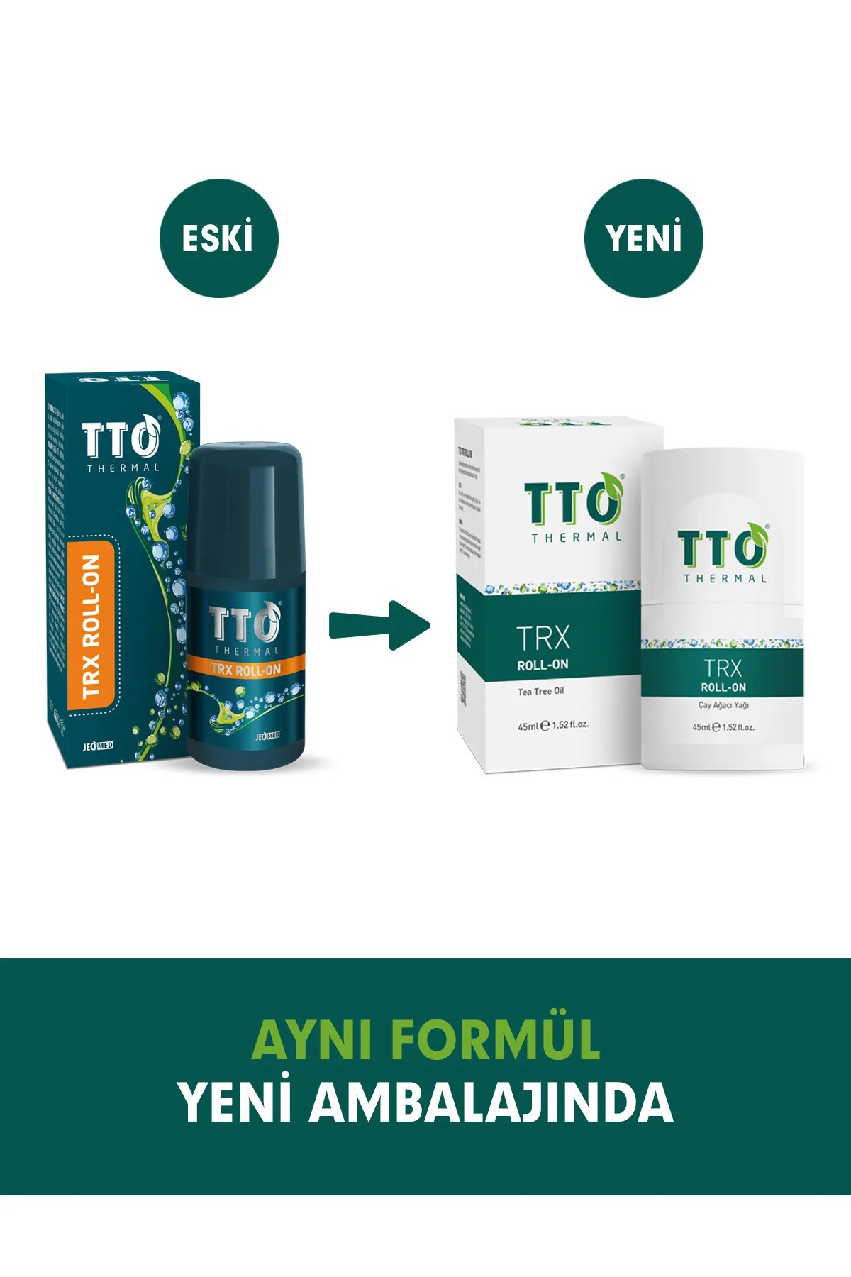 TTO Trx Roll-on 45 ml Terleme Önleyici (Çay Ağacı Yağ  / Tea Tree Oil)