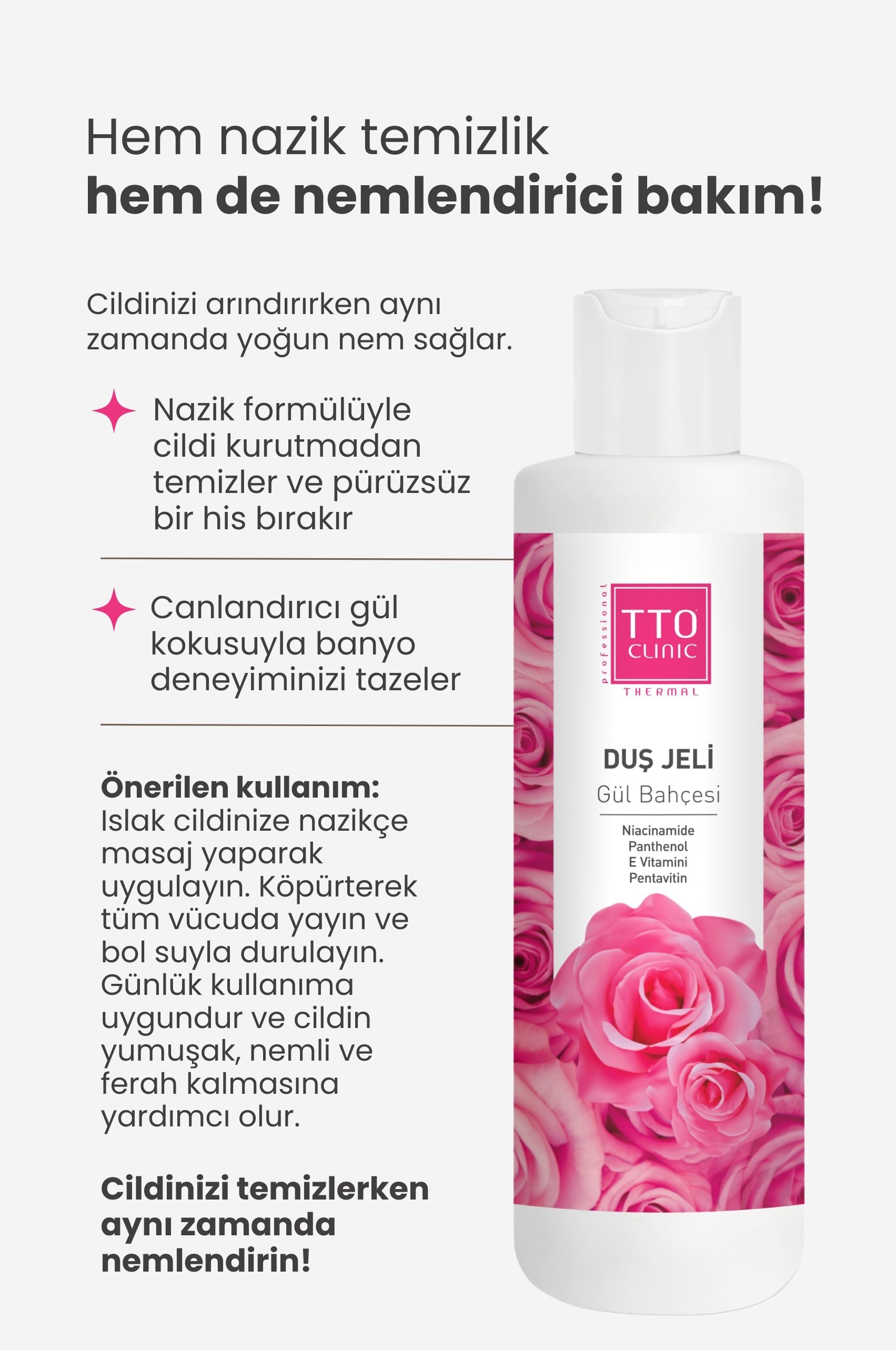 Clinic Gül Tazeliği Duş Jeli Panthenol İle Cildinizi Onarın