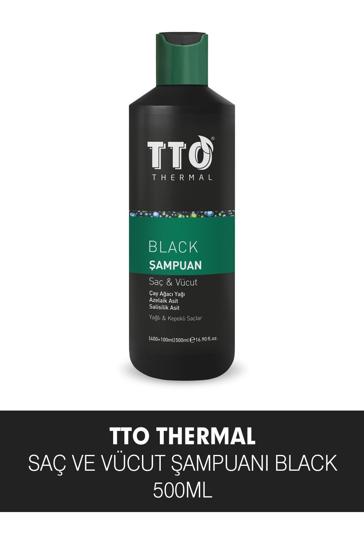 TTO Saç Ve Vücut Şampuanı 400 + 100 Ml Black ( Çay Ağacı Yağı / Tea Tree Oıl)