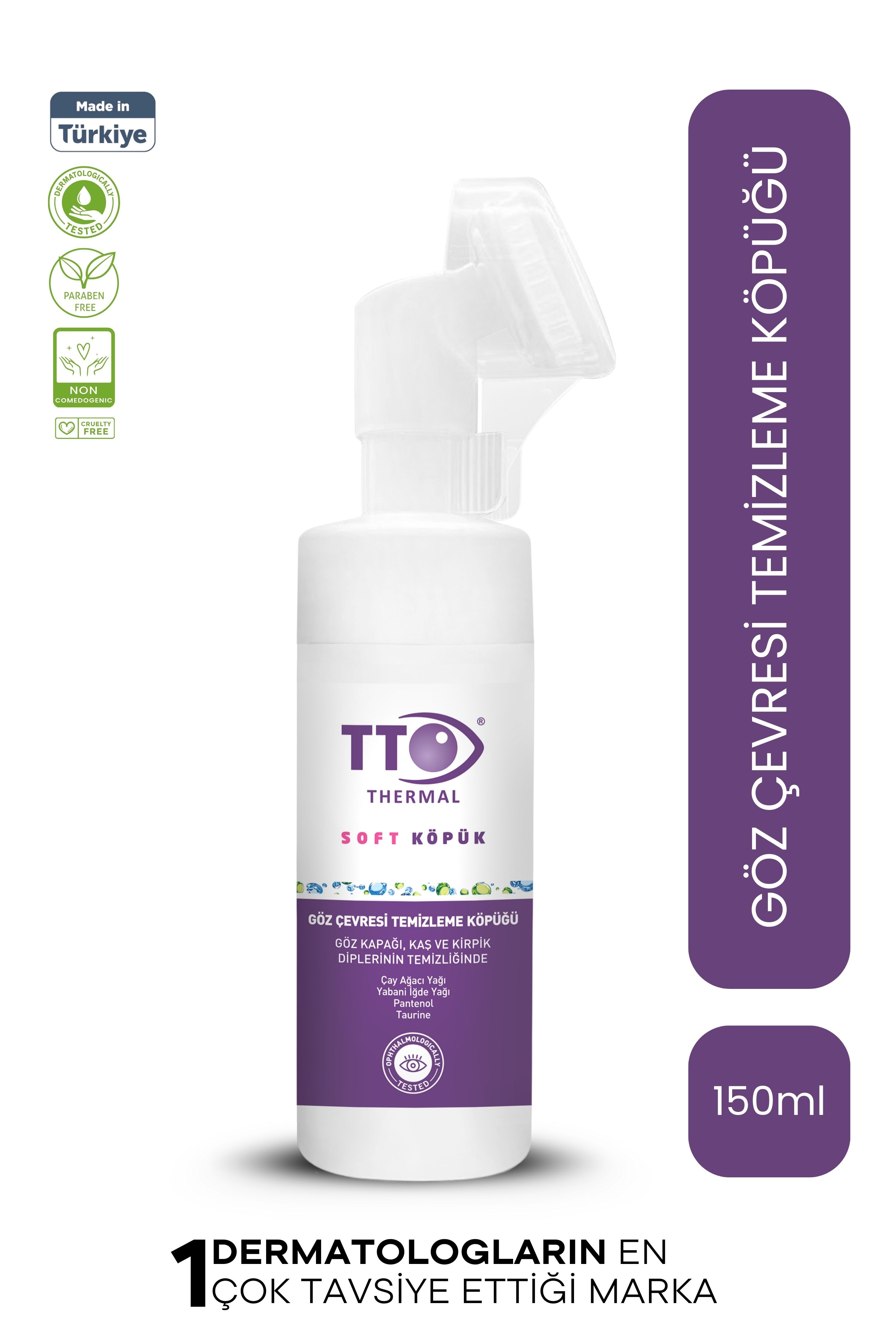 TTO Soft Göz Çevresi Temizleme Köpüğü 150 Ml Aplikatörlü ( Çay Ağacı Yağı / Tea Tree Oil )