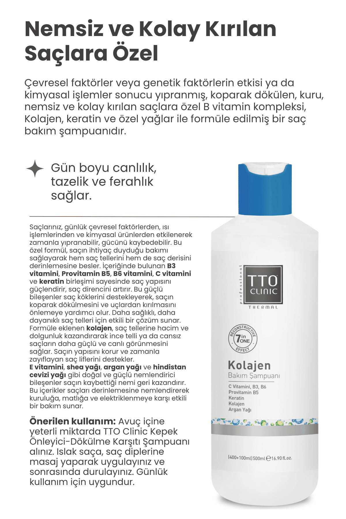 Clınıc Kolajen Bakım Ve Hacim Şampuanı 500 ml