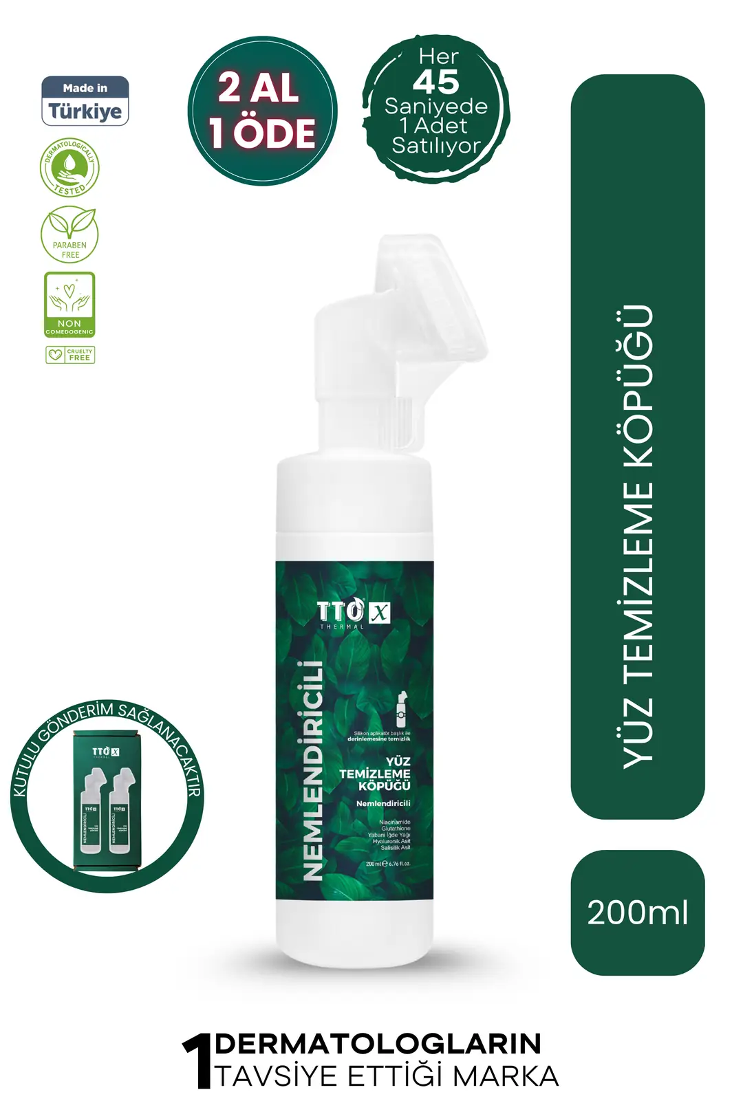 TTO-X Nemlendirici Yüz Köpüğü 200 ml – Lansman Fiyatı