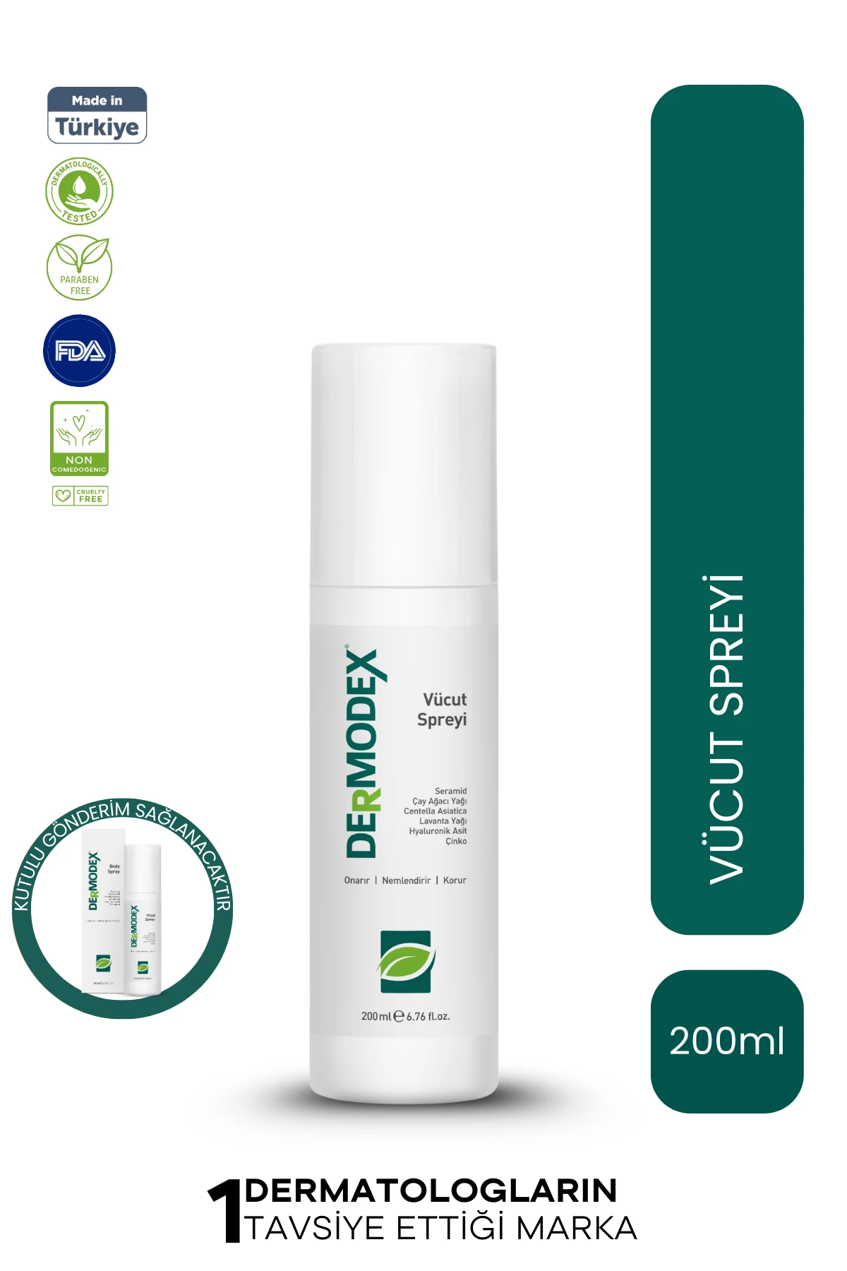 DERMODEX Body Spray 200 ml Acne, Scabies, Fungus, Lice (Tea Tree Oil, Salicylic Acid, Centelle)