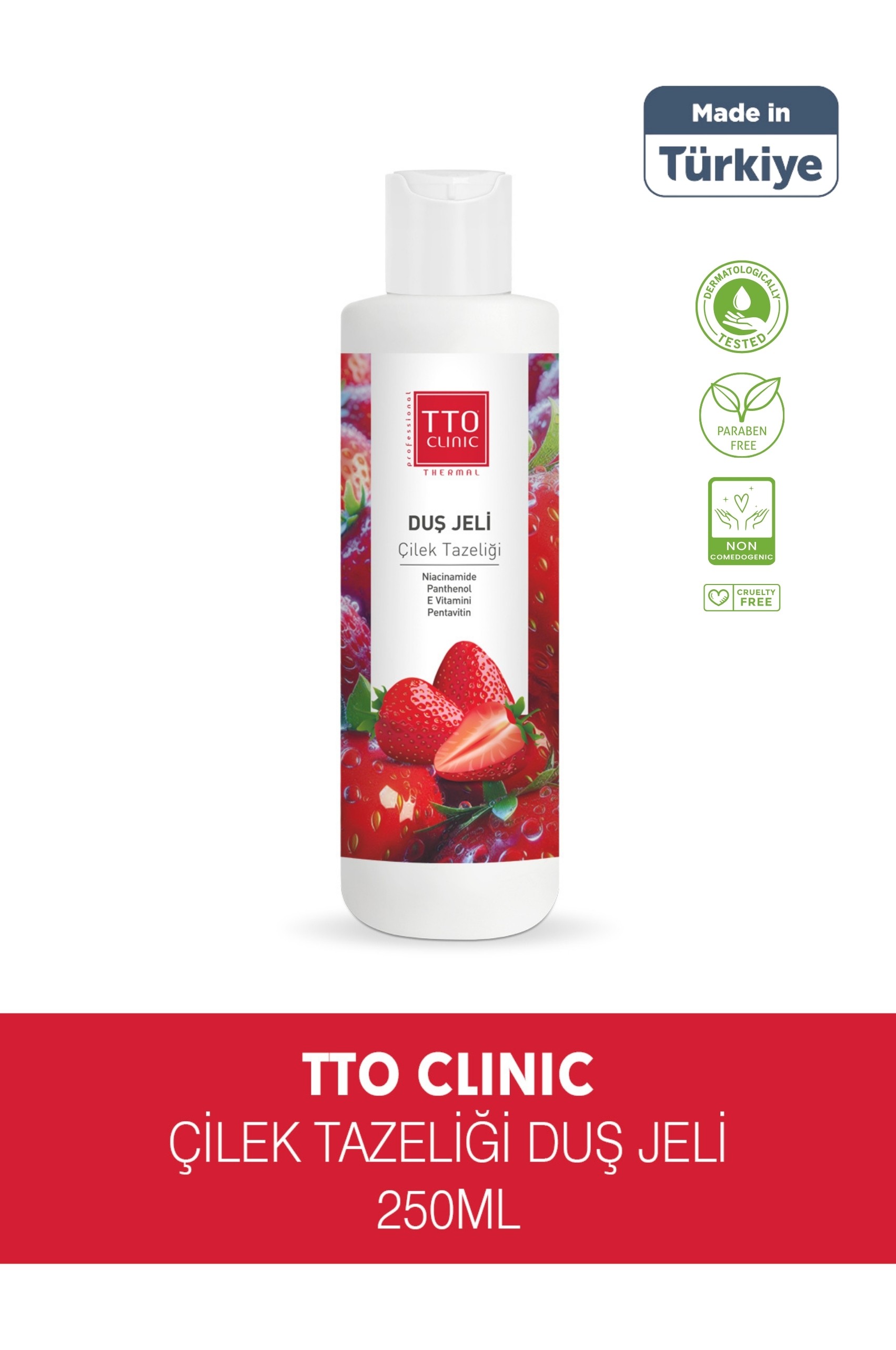 TTO Clinic Çilek Tazeliği Duş Jeli Panthenol İle Cildinizi Onarın
