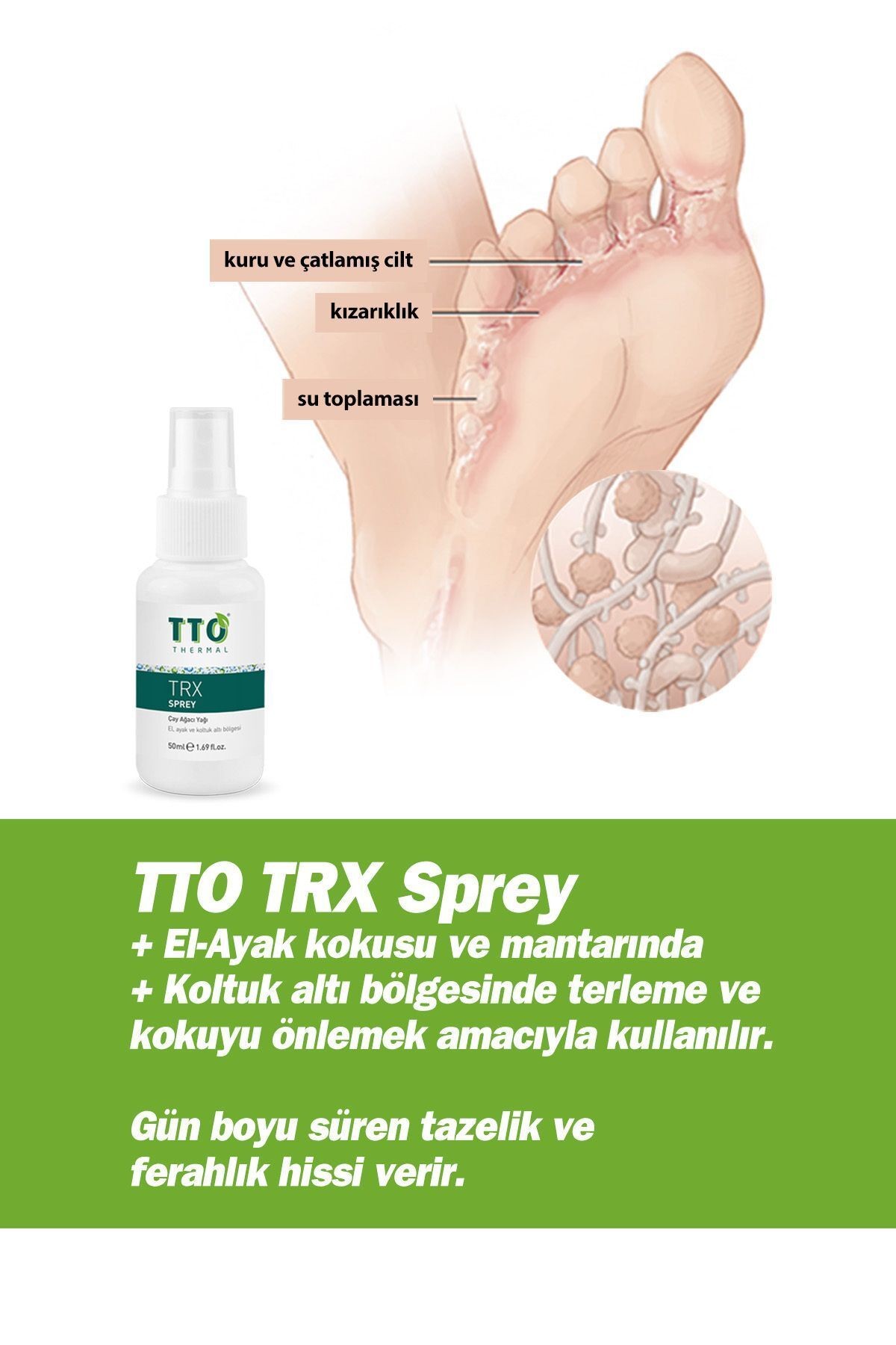 Trx El,ayak, Koltuk Altı Terleme Önleyici Sprey 50 ml (çay Ağacı Yağı / Tea Tree Oil )