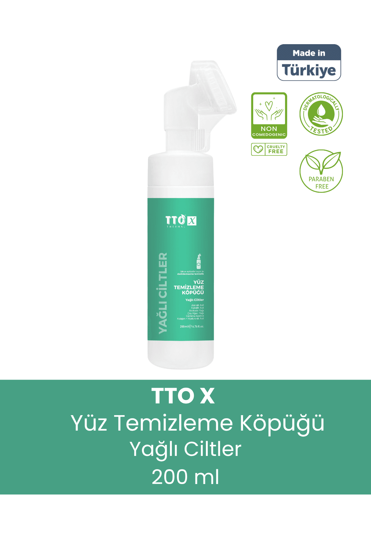 TTO X Yağlı Ciltlere Özel Çay Ağacı İçeren Aplikatörlü Yüz Köpüğü 