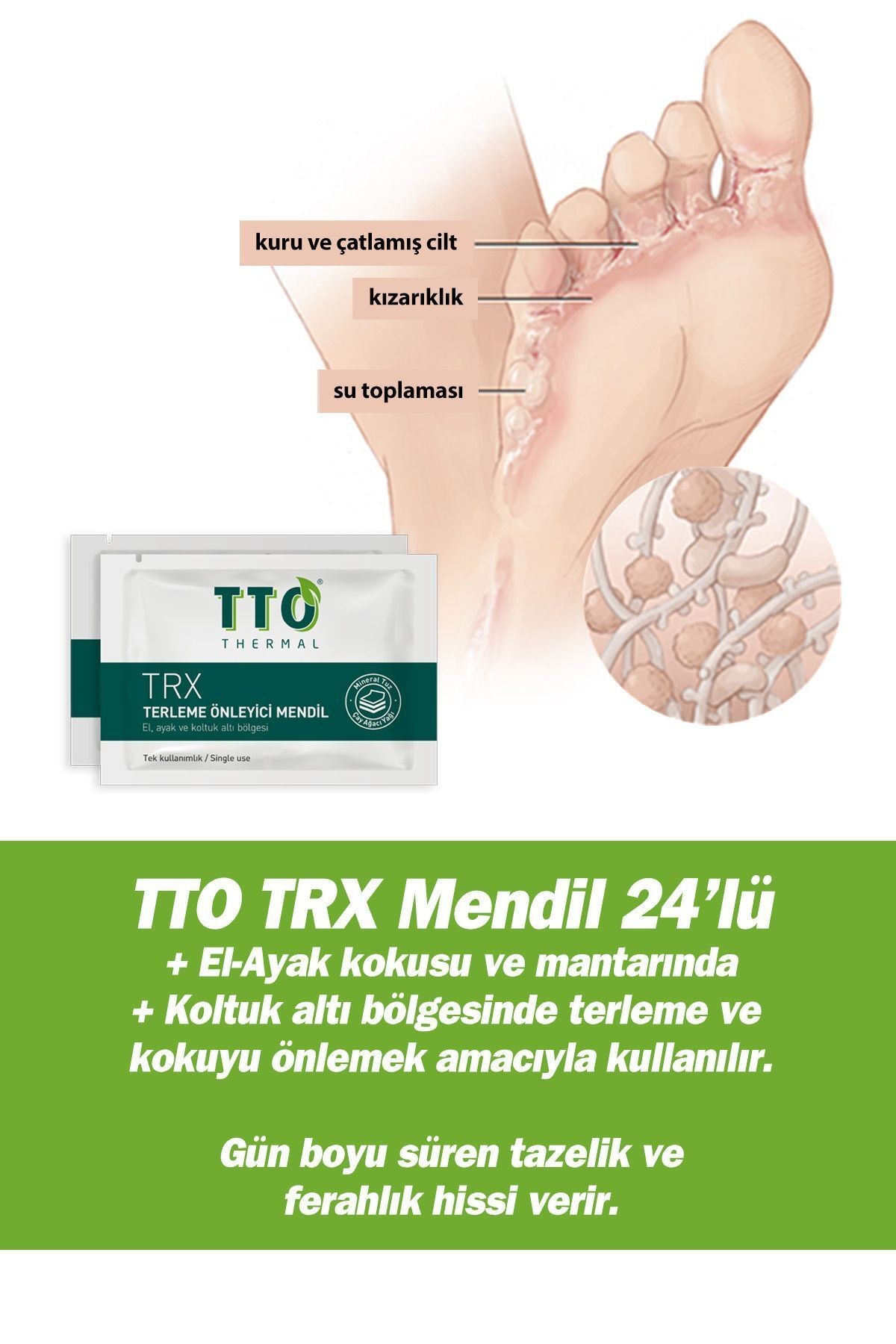 TTO TRX Terleme Önleyici Mendil 24 Adet