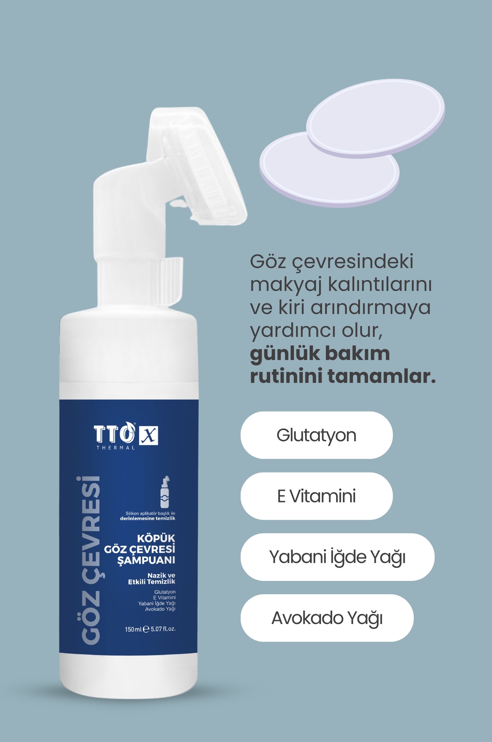 TTO X Çay Ağacı Içeren Aplikatörlü Göz Çevresi Temizleme Köpüğü