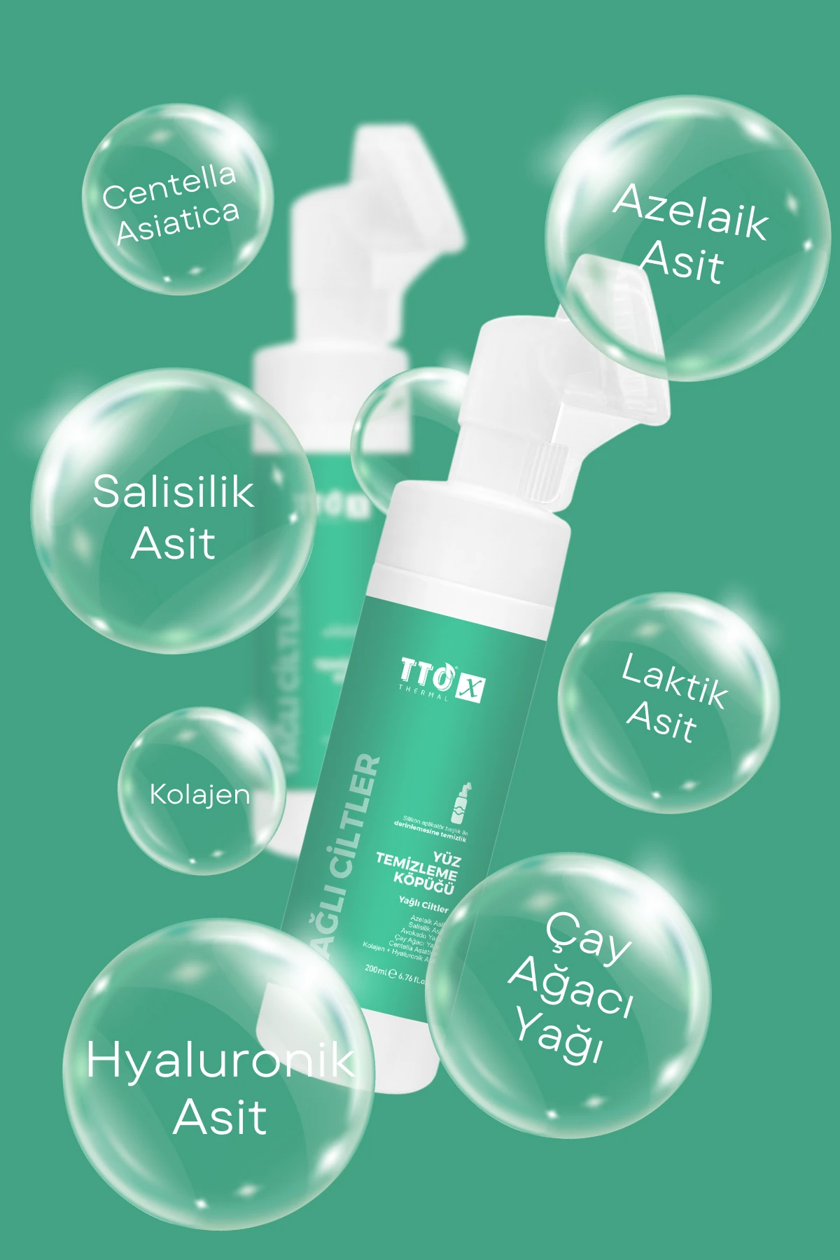 TTO-X Yağlı Ciltlere Özel Yüz Köpüğü 200 ml – Arındırıcı, Dengeleyici ve Ferahlatıcı Cilt Bakımı