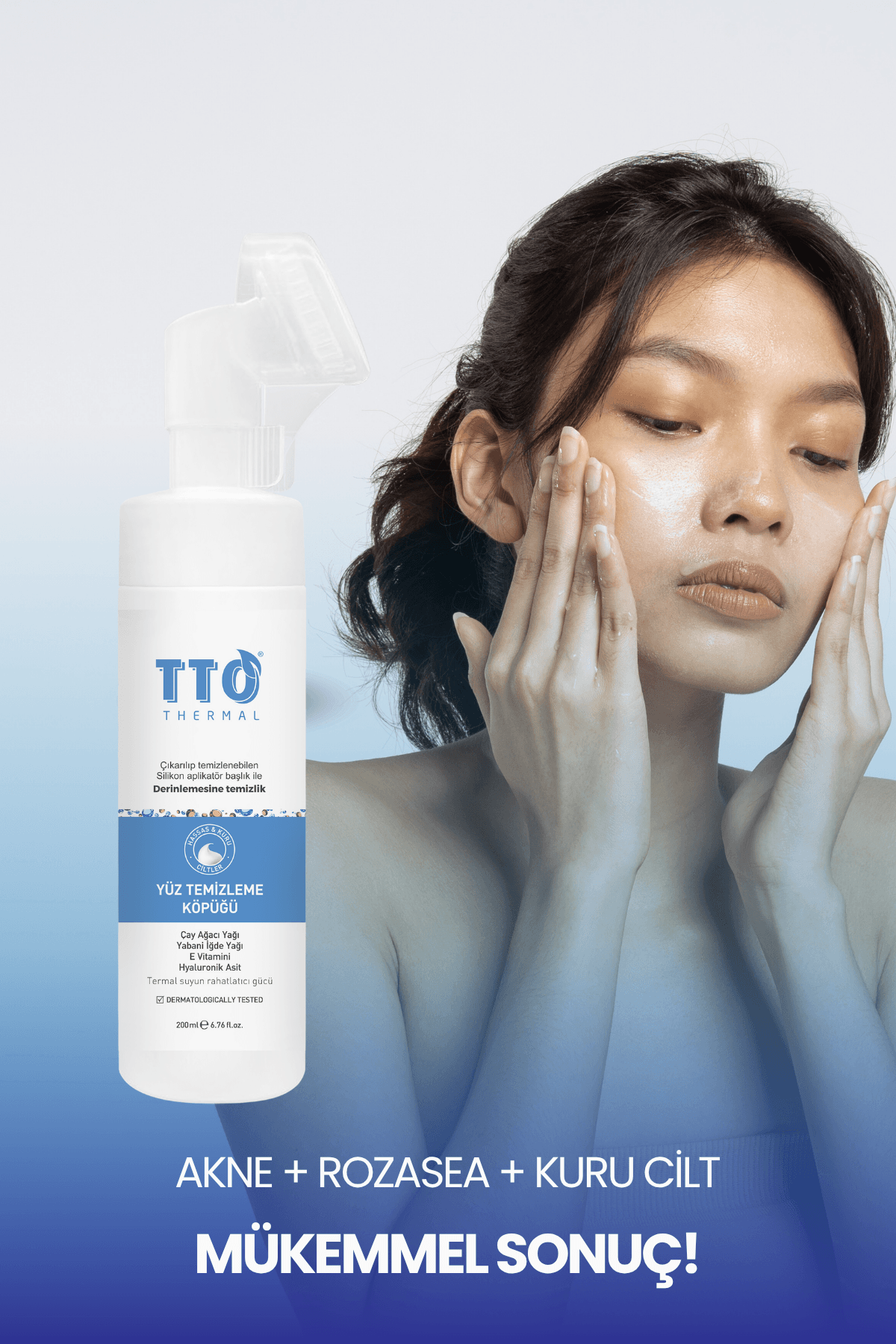 TTO Yüz Temizleme Köpüğü 200 Ml ( Aplikatörlü ) (Çay Ağacı Yağı / Tea Tree Oil )