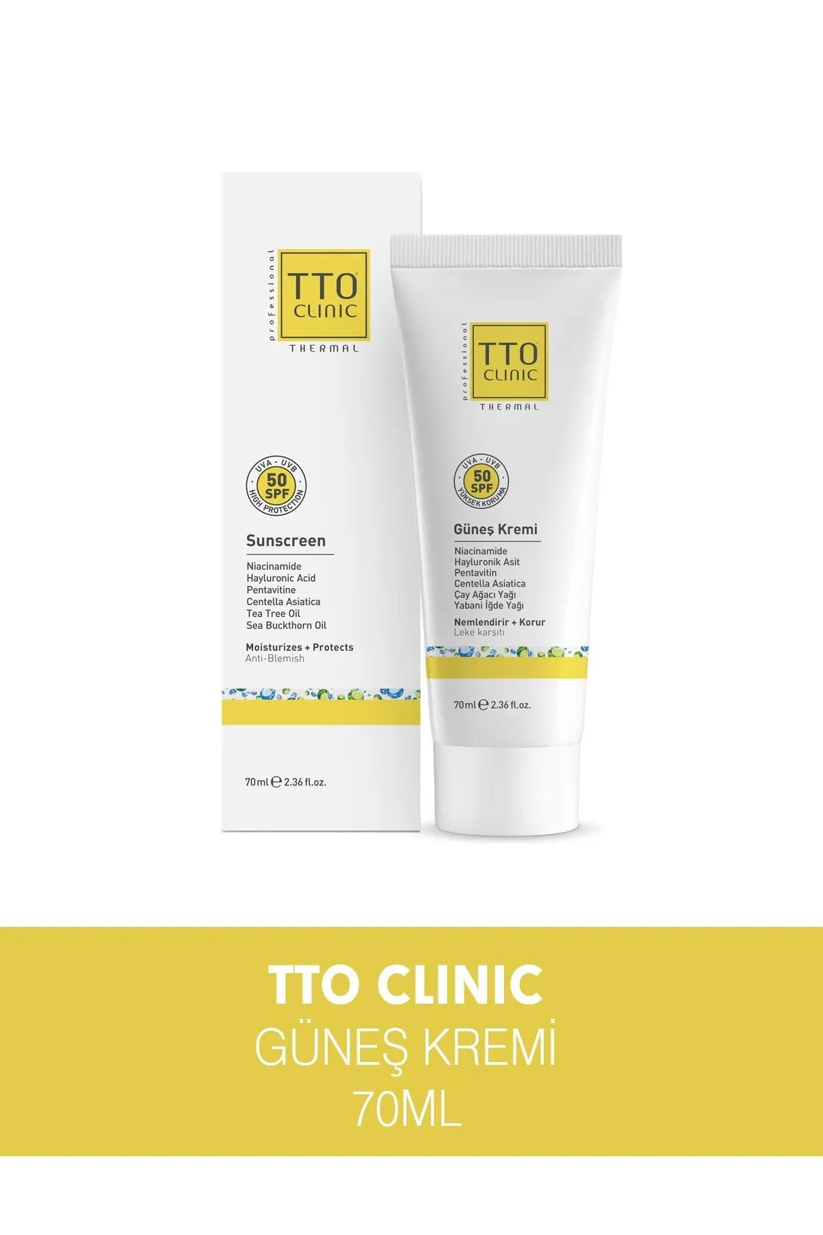 Tto CLINIC Güneş Koruyucu Krem 50 SPF 70 ML