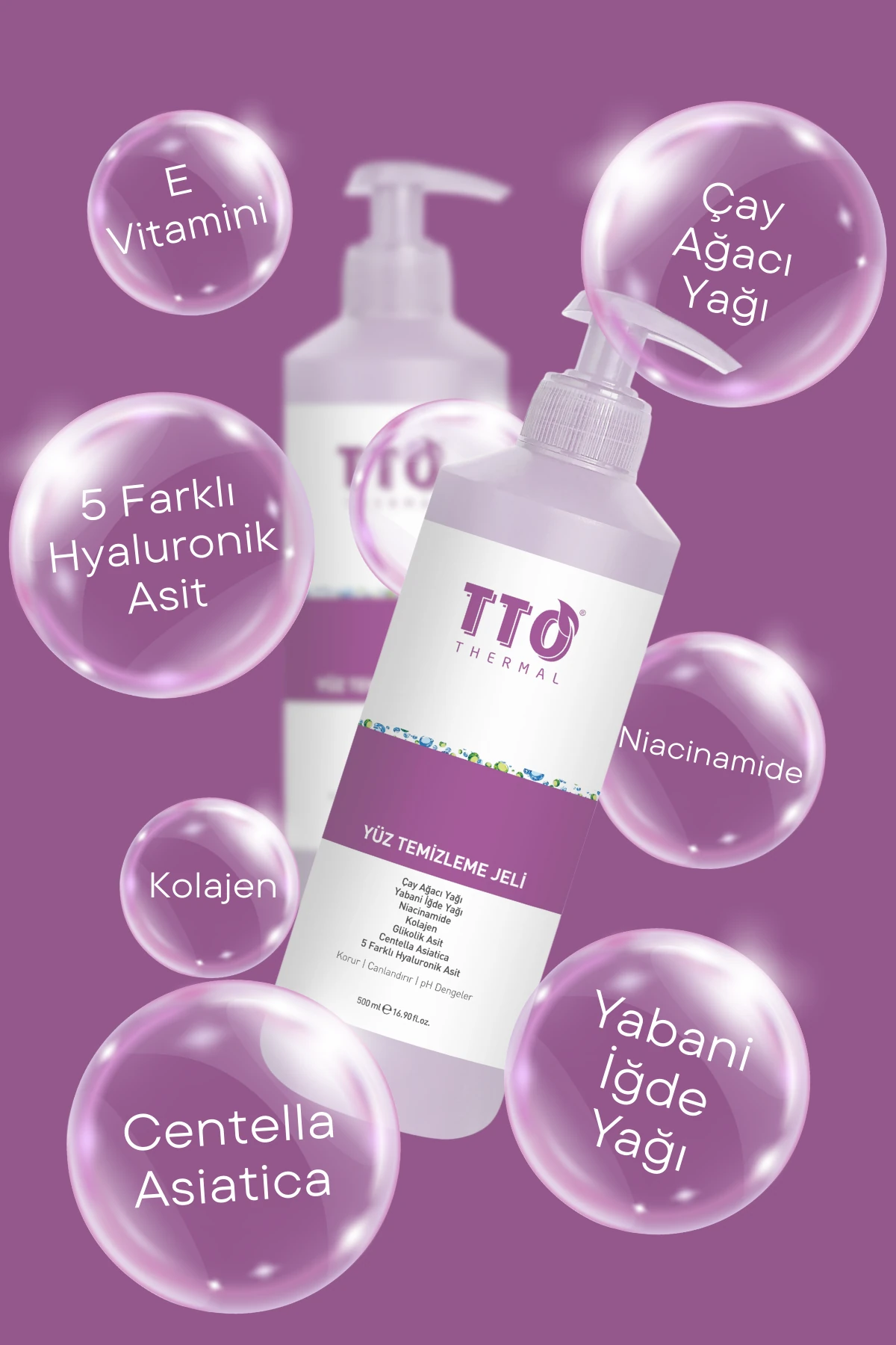 TTO Yüz Temizleme Jeli 500 ml – Çay Ağacı Yağlı Derin Temizlik ve Arındırıcı Cilt Bakımı