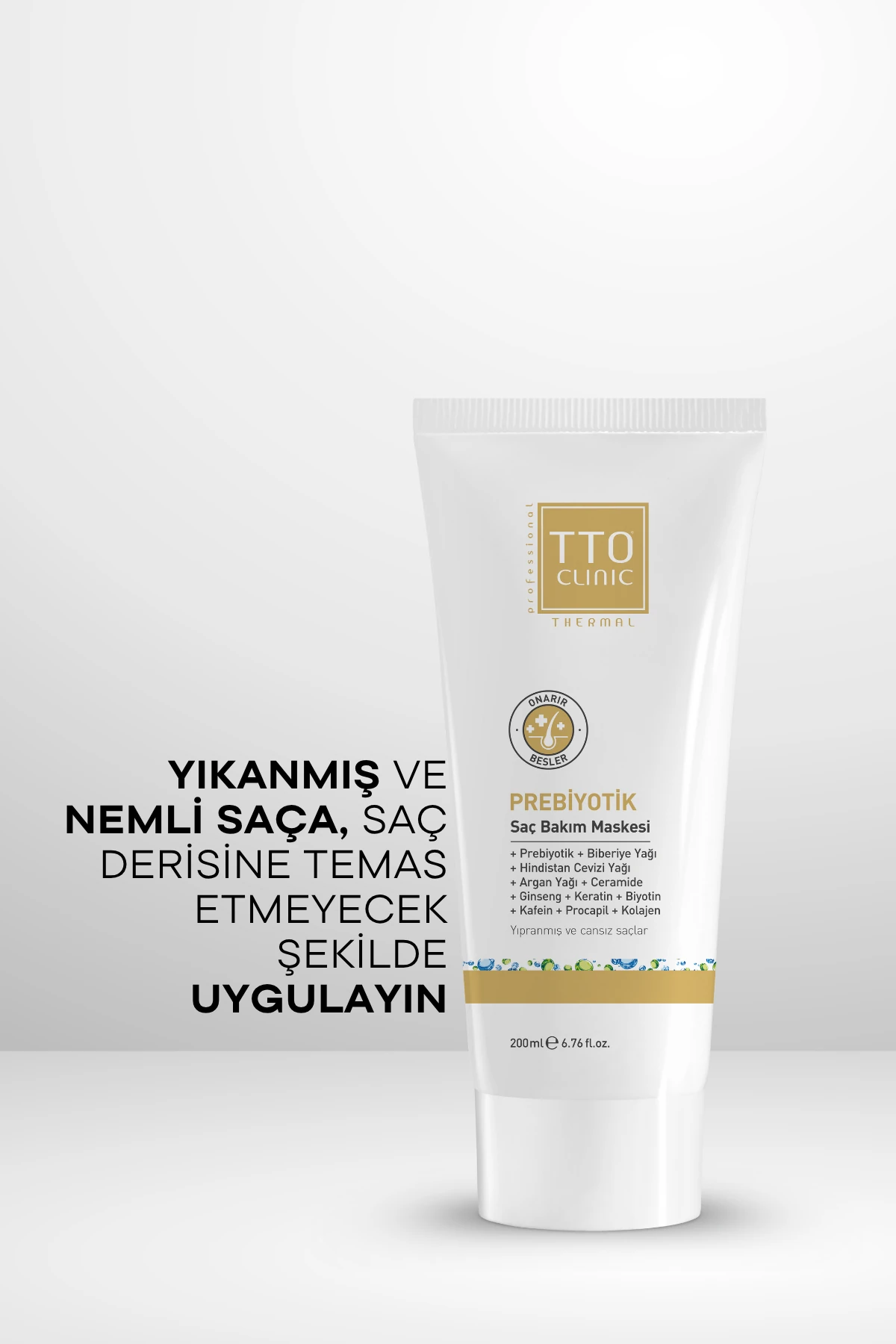 TTO X Prebiyotik Saç Bakım Maskesi – Biberiye, Keratin, Argan Yağı, Biyotin