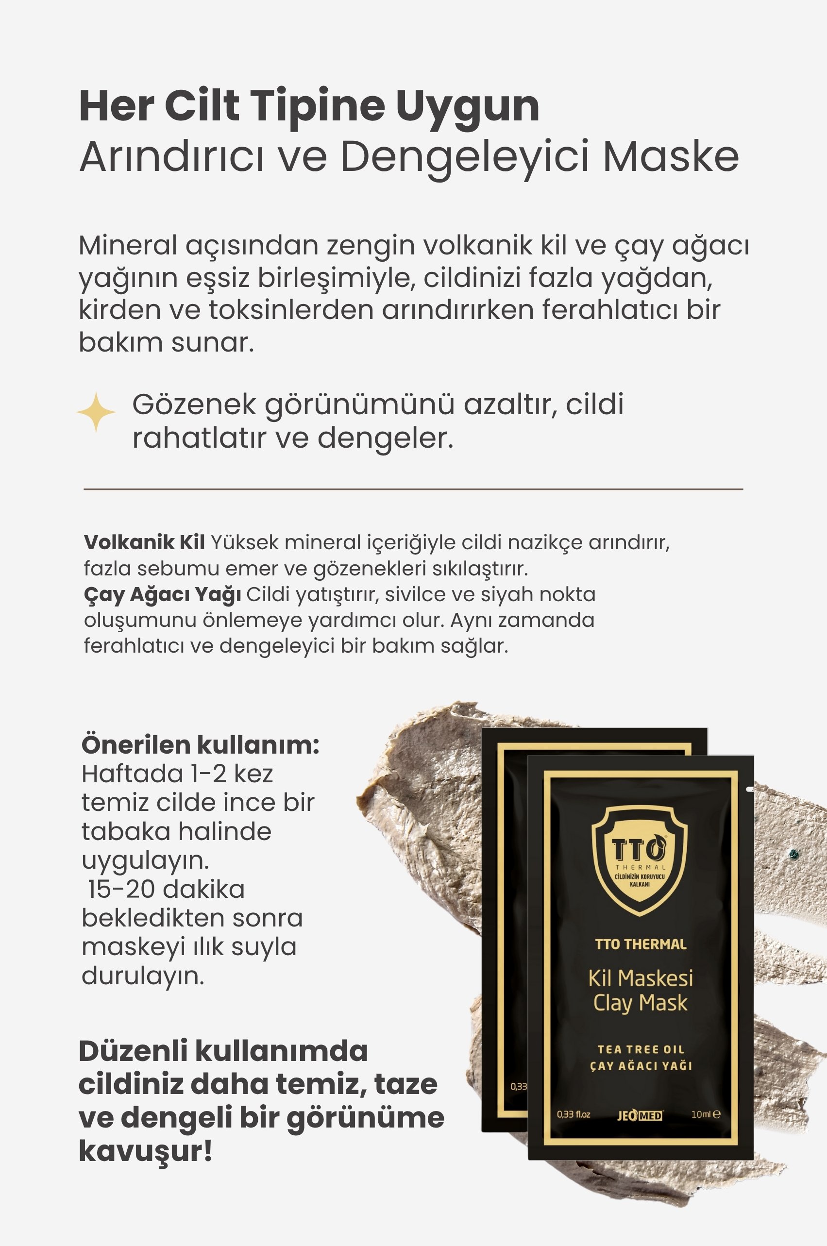TTO Akneye Meyilli Ciltler İçin 3’lü Bakım Seti – Çay Ağacı Yağı İçerikli Temizlik ve Nem Desteği