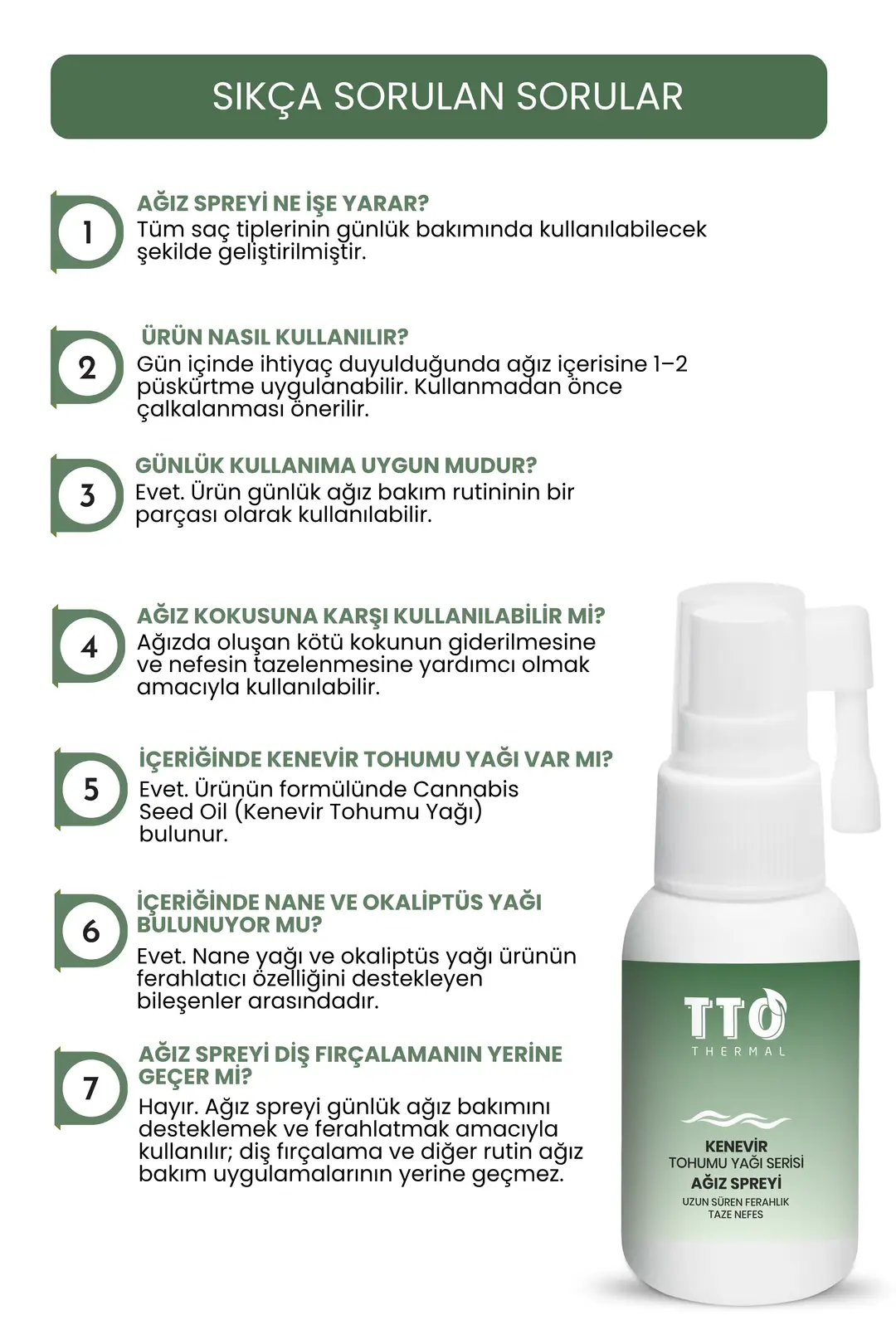 TTO THERMAL KENEVİR TOHUMU YAĞI AĞIZ SPREYİ 30ML – Lansman Fiyatı