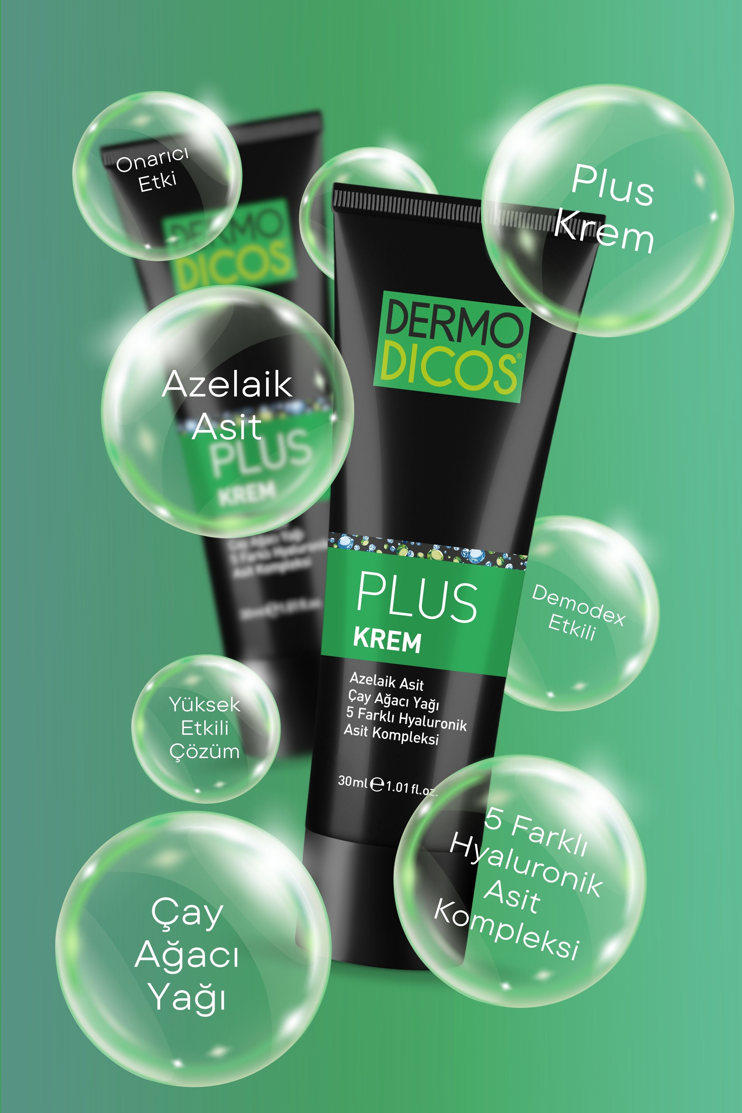 TTO Dermodicos Plus Krem 30 ml Akne Ve Lekelerde  ( Çay Ağacı Yağı / Tea Tree Oil / Azeleik Asit )
