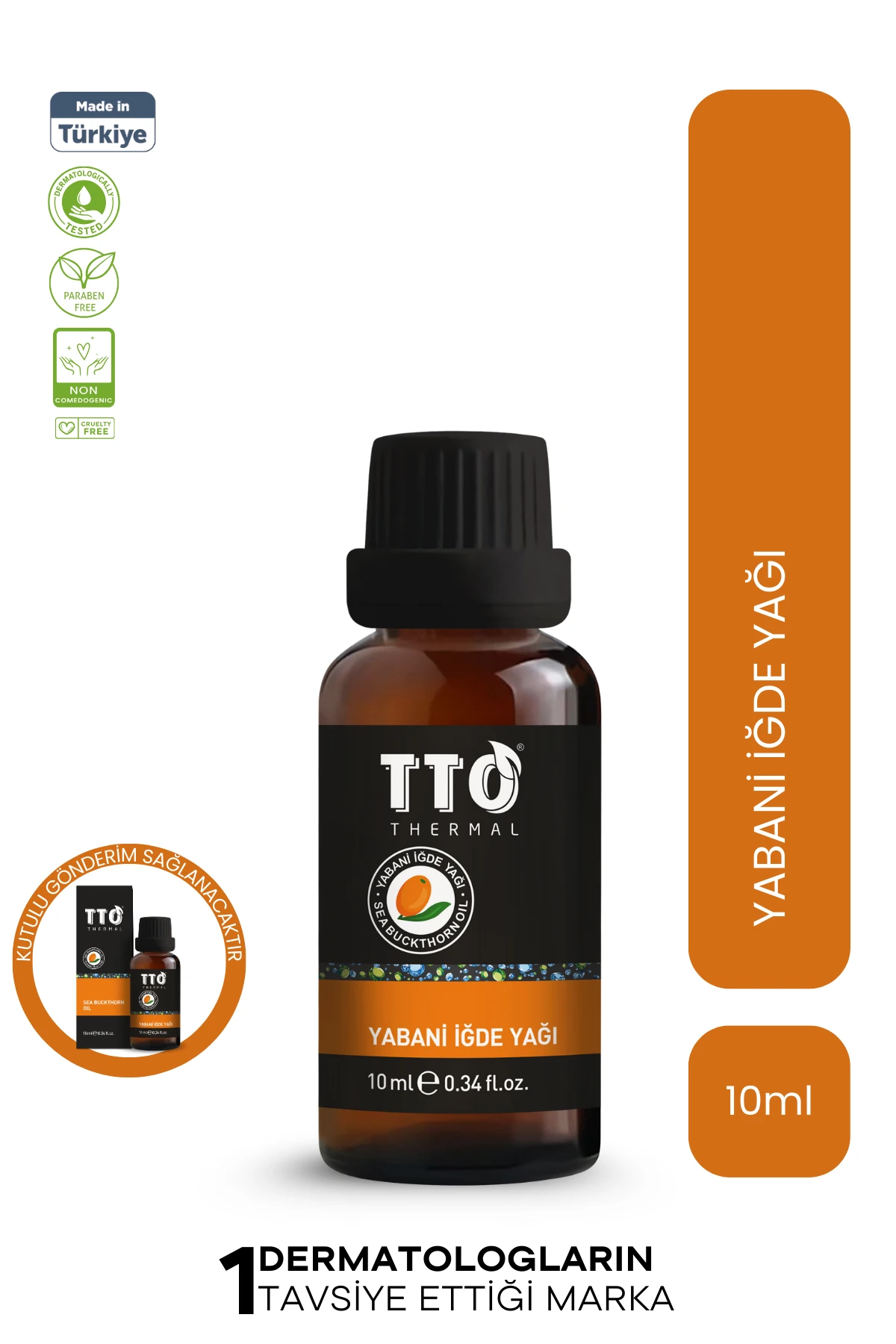 TTO Yabani İğde Yağı 10 ml – Sea Buckthorn Oil ile Besleyici, Onarıcı ve Nemlendirici Cilt Bakımı
