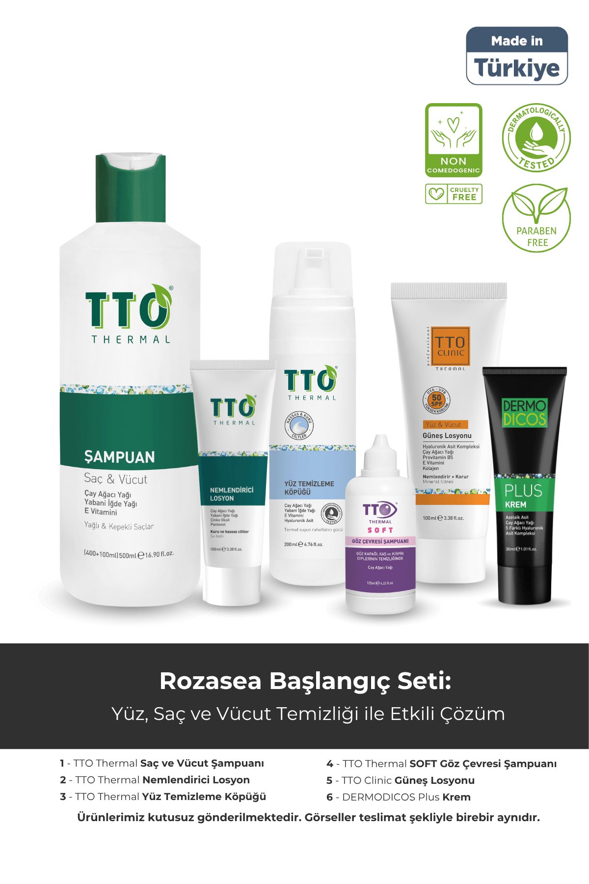 TTO Rozasea Başlangıç Seti 2  (Dermodicos Plus, Yüz Temizleme Köpüğü)