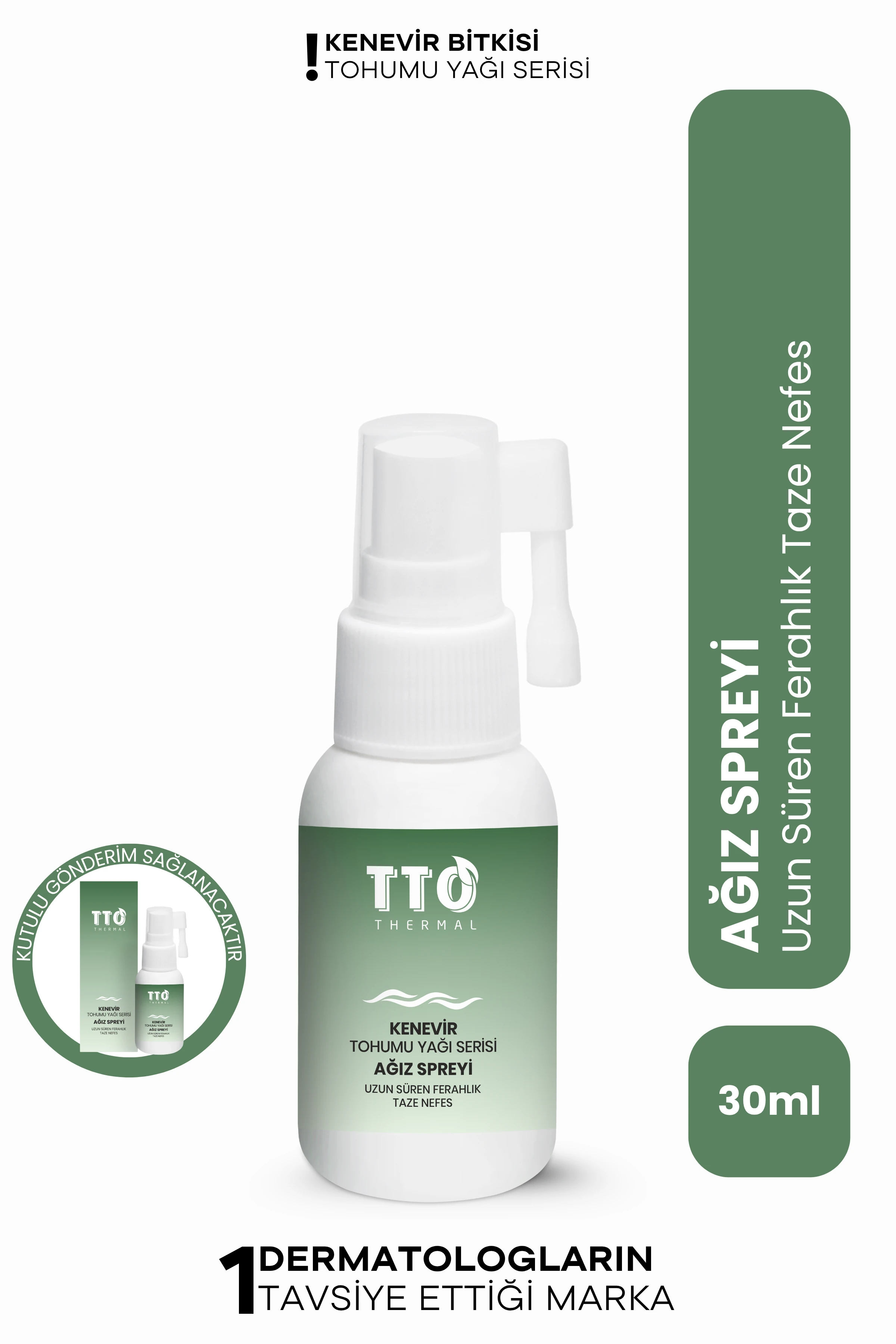 TTO THERMAL KENEVİR TOHUMU YAĞI AĞIZ SPREYİ 30ML – Lansman Fiyatı