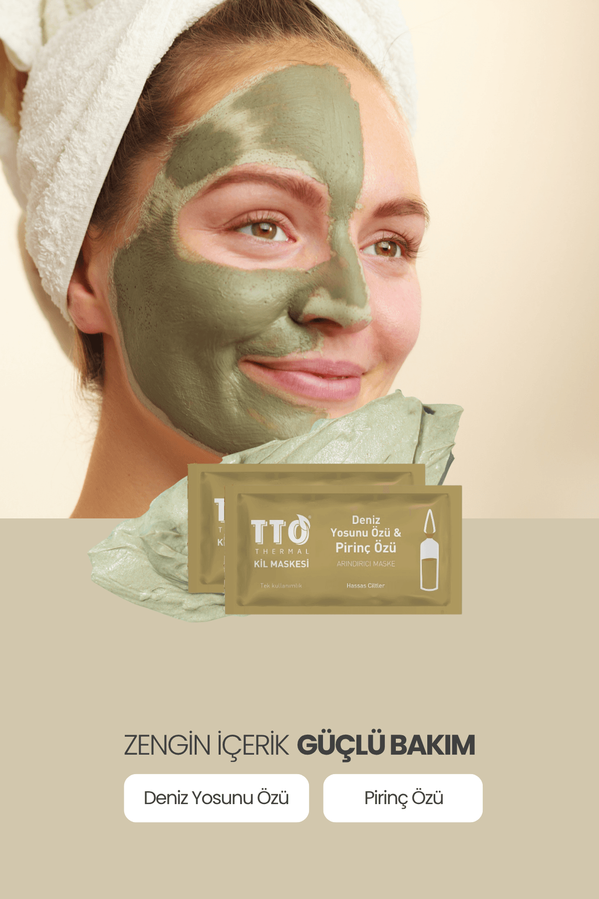 TTO THERMAL KİL MASKESİ DENİZ YOSUNU ÖZÜ & PİRİNÇ ÖZÜ