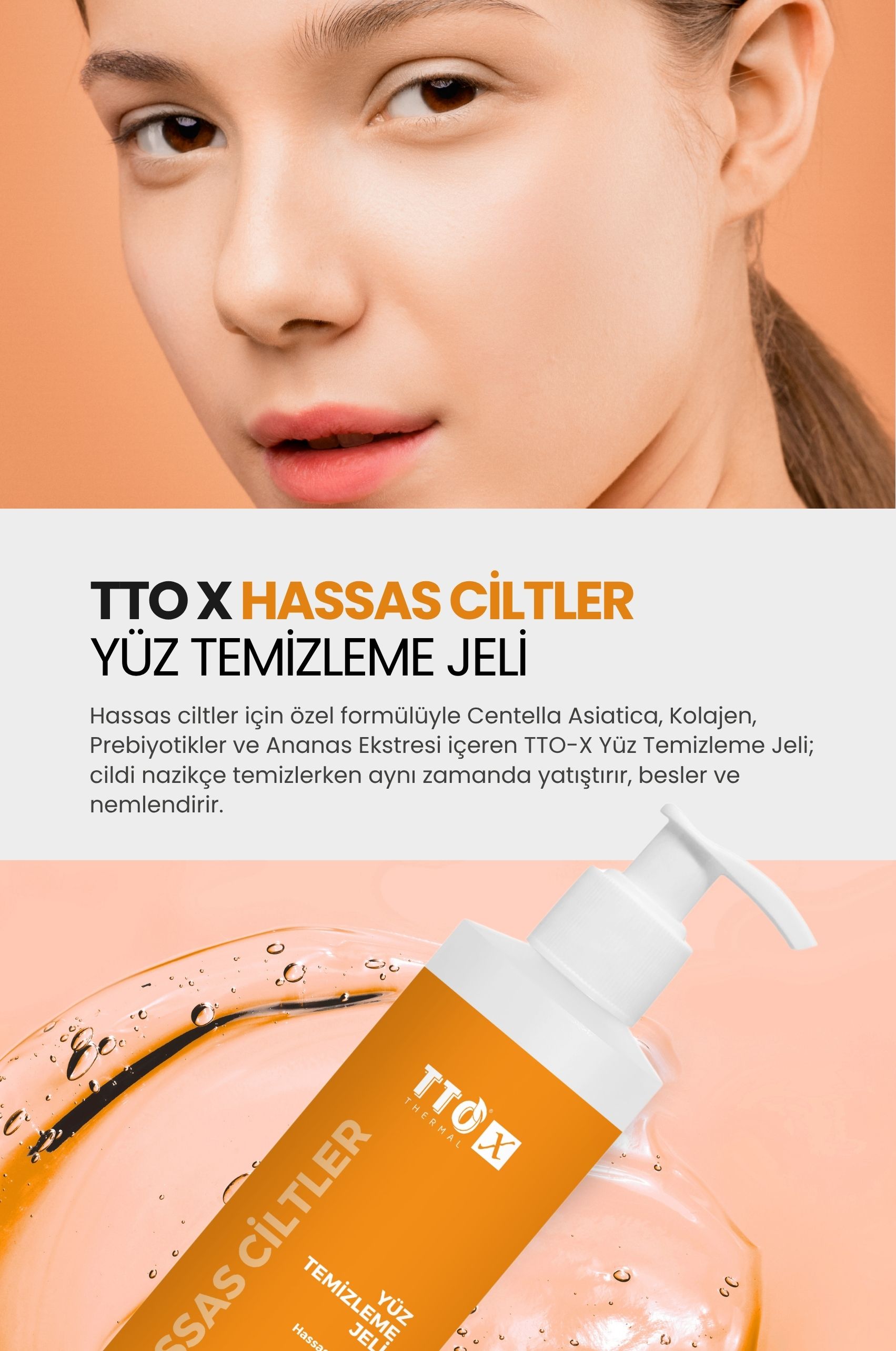 TTO-X Yüz Temizleme Jeli – Hassas Ciltler 200 ml