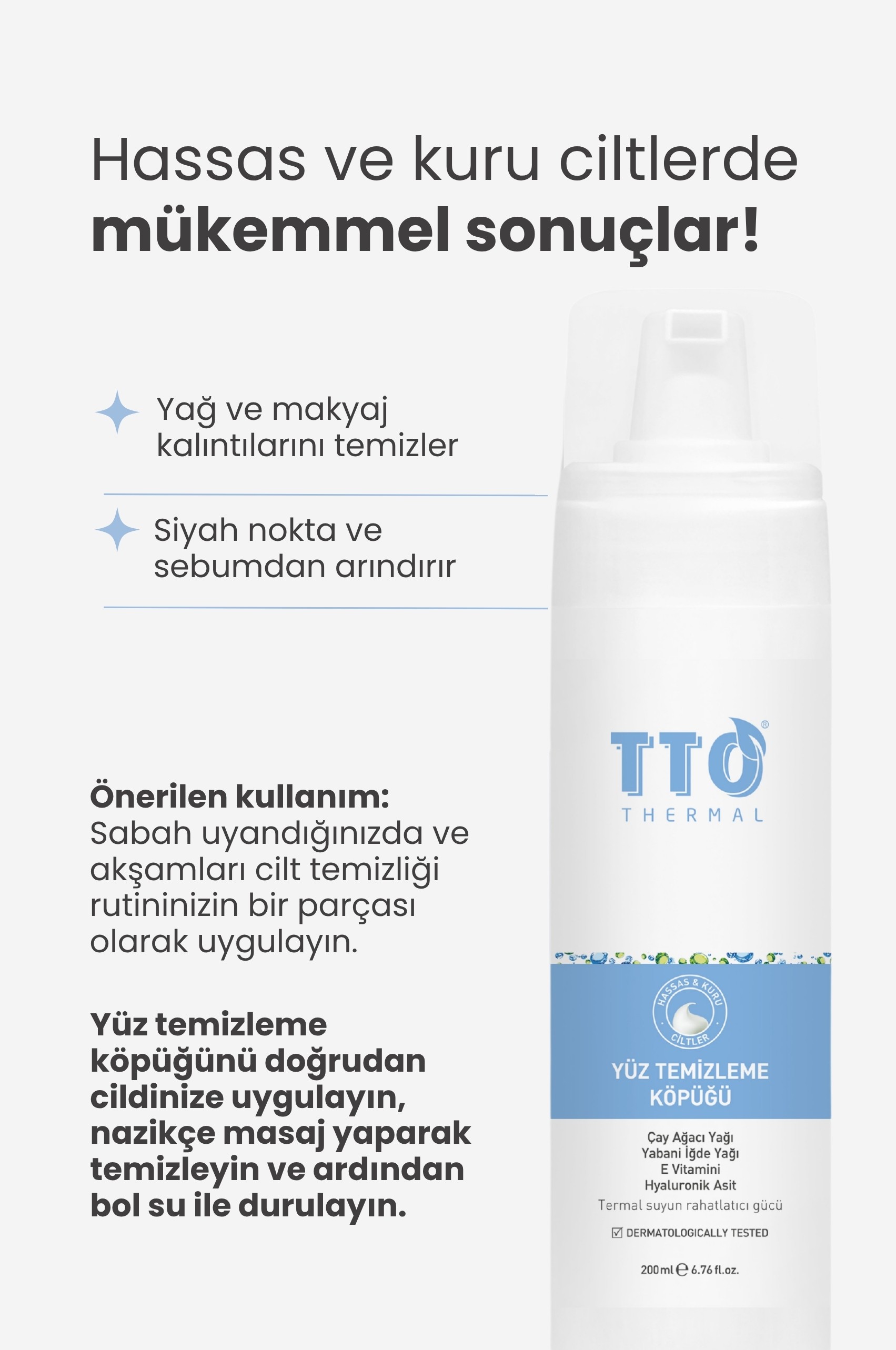 TTO Yüz Temizleme Köpüğü 2'li (Aplikatörlü Ve Aplikatörsüz) (Çay Ağacı Yağı / Tea Tree Oil )