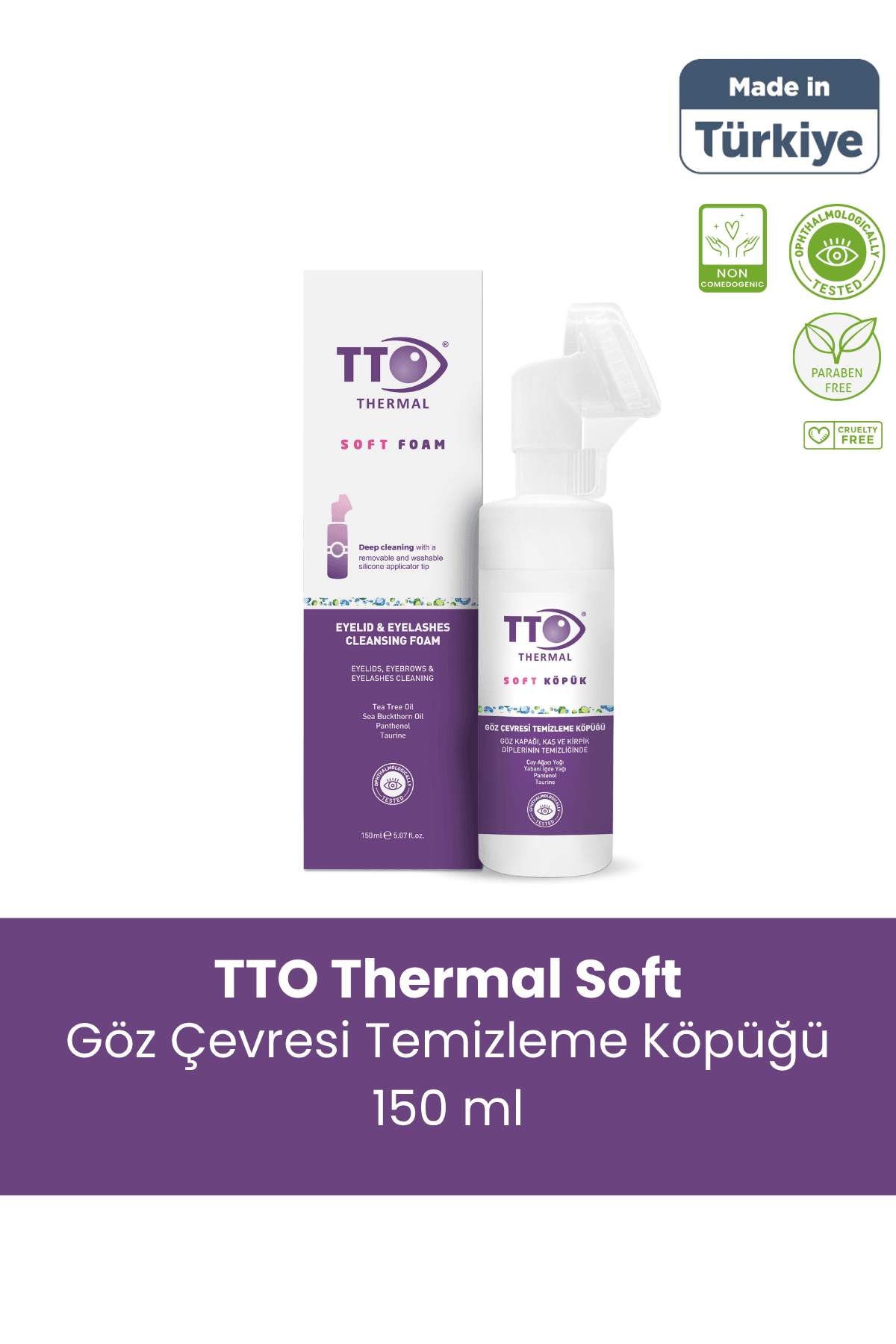 TTO Soft Göz Çevresi Temizleme Köpüğü 150 Ml Aplikatörlü ( Çay Ağacı Yağı / Tea Tree Oil )