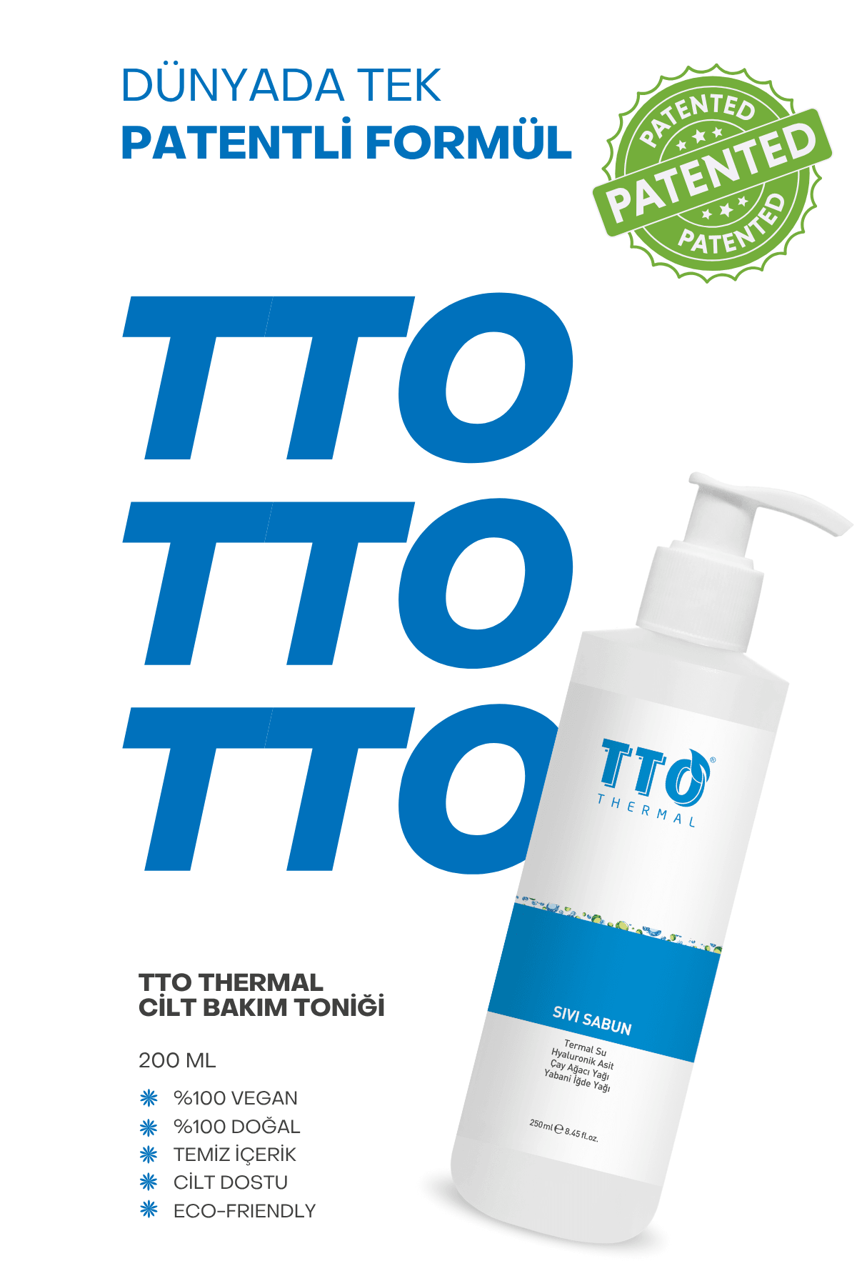 TTO Sıvı Sabun 250 ml Egzamalı, Mantarlı, Atopik Ciltlerde ( Çay Ağacı Yağı / Tea Tree Oil )