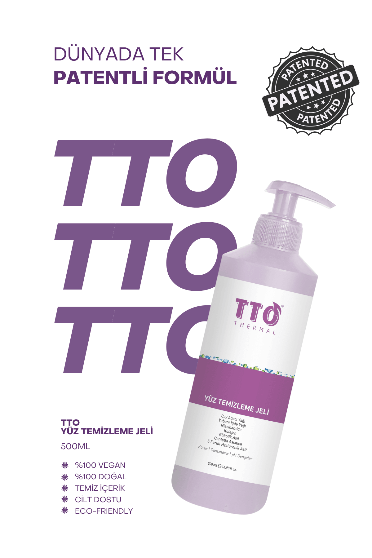 TTO Yüz Temizleme Jeli 500 Ml (çay Ağacı Yağı / Tea Tree Oıl)