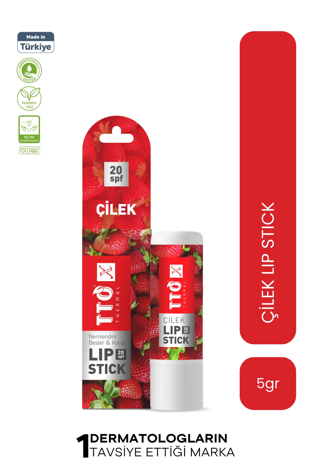 X Çilek Aromalı Lip Stick – SPF 20 ile Doğal Dudak Koruması