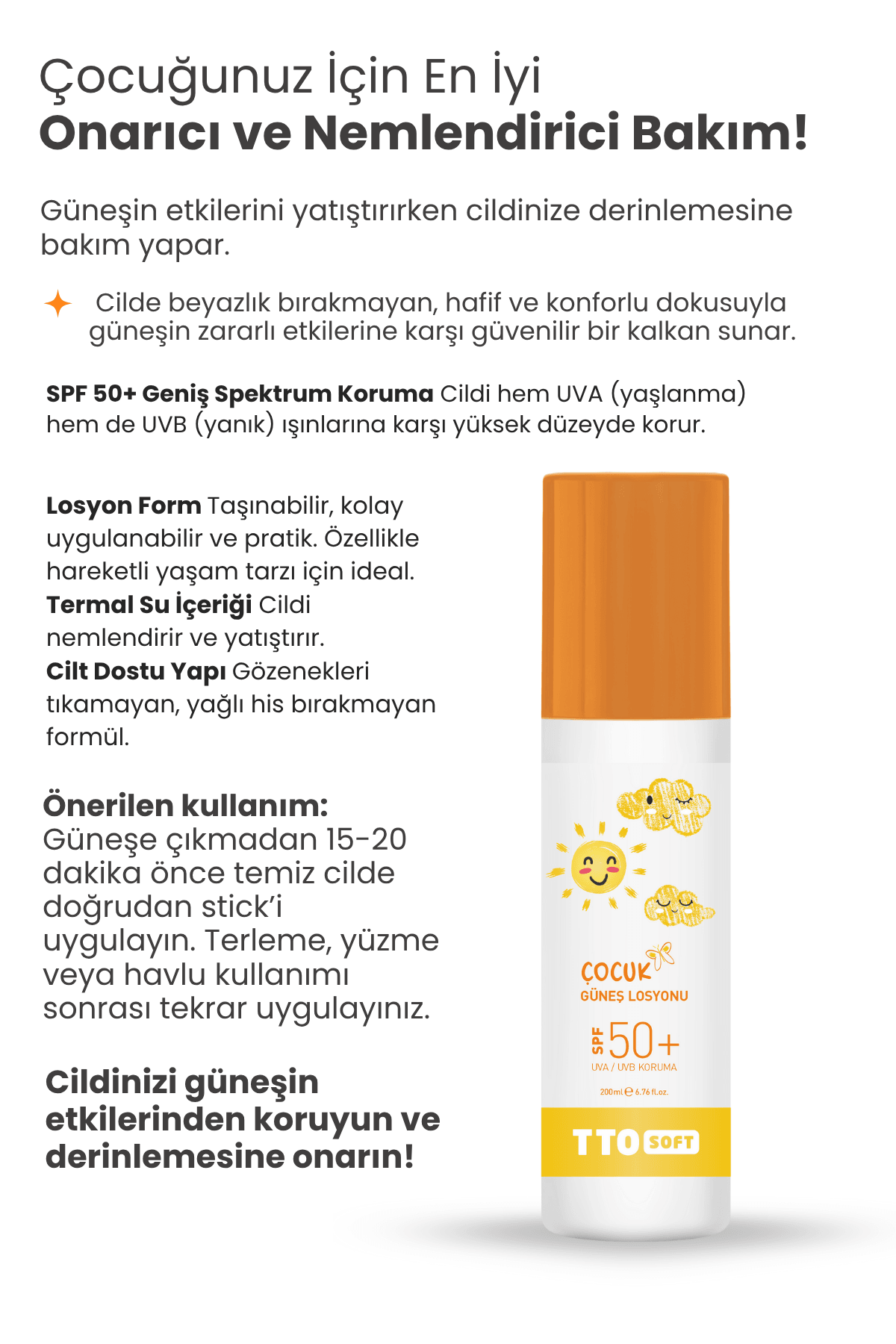 Tto soft çocuk Güneş losyonu 200 ml 