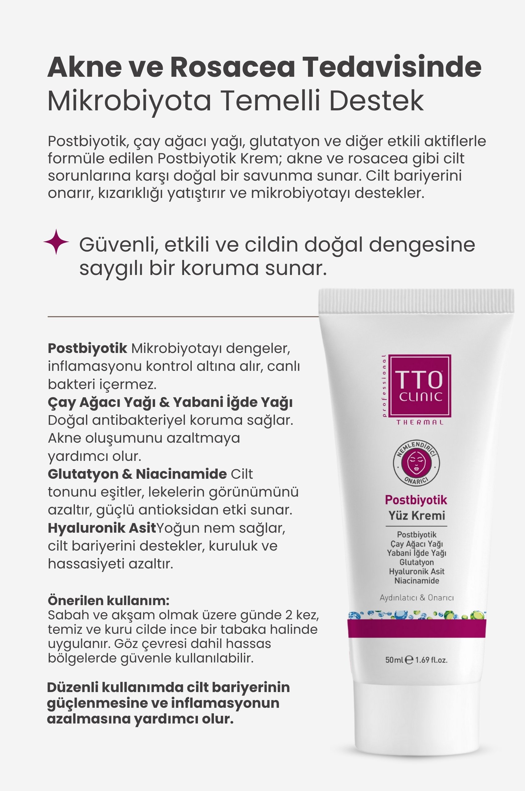 TTO CLINIC Postbiyotik Yüz Kremi 50 ml