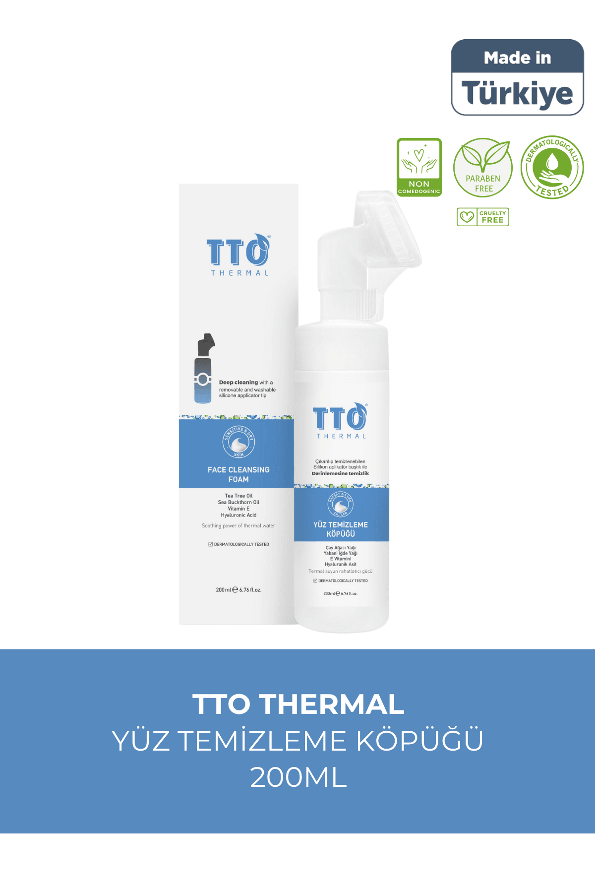 TTO Yüz Temizleme Köpüğü 200 Ml ( Aplikatörlü ) (Çay Ağacı Yağı / Tea Tree Oil )