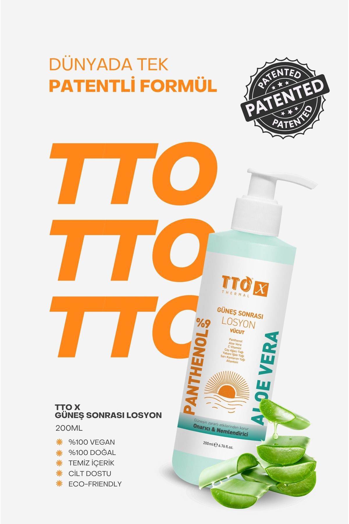 X Aloe Vera Losyon Güneş Sonrası Bakım, Nemlendirici, Ferahlatıcı, Yatıştırıcı 200 ml