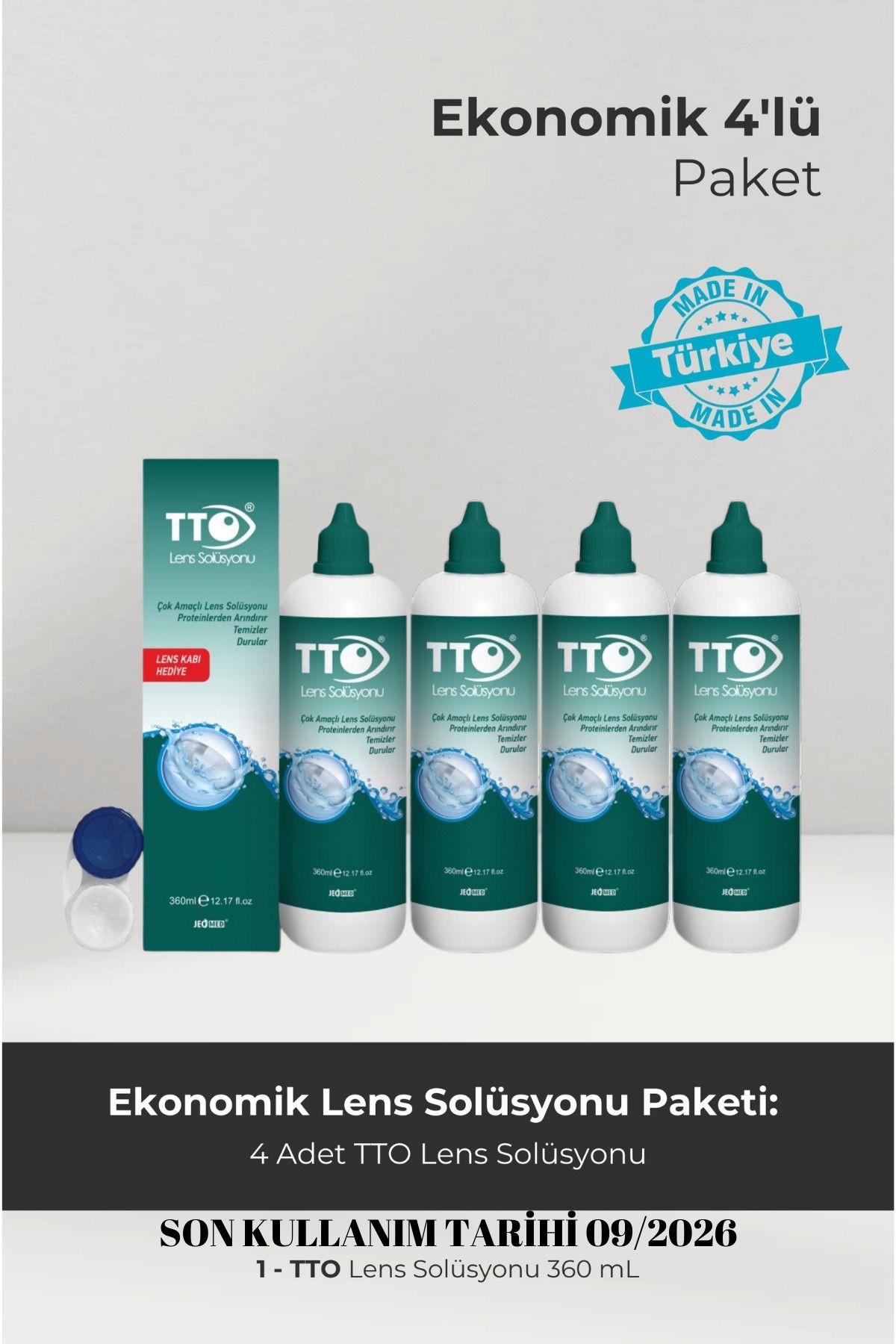 Lens Solüsyonu 360 ml 4 Adet Son Kullanım Tarihi: 09/2026