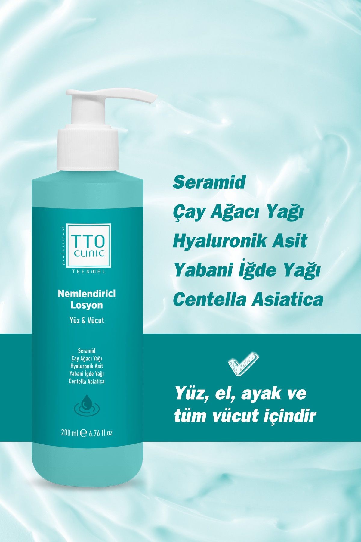 TTO Clinic Moisturizing Lotion 200ml (Ceramide / Tea Tree / Oil Centelle)