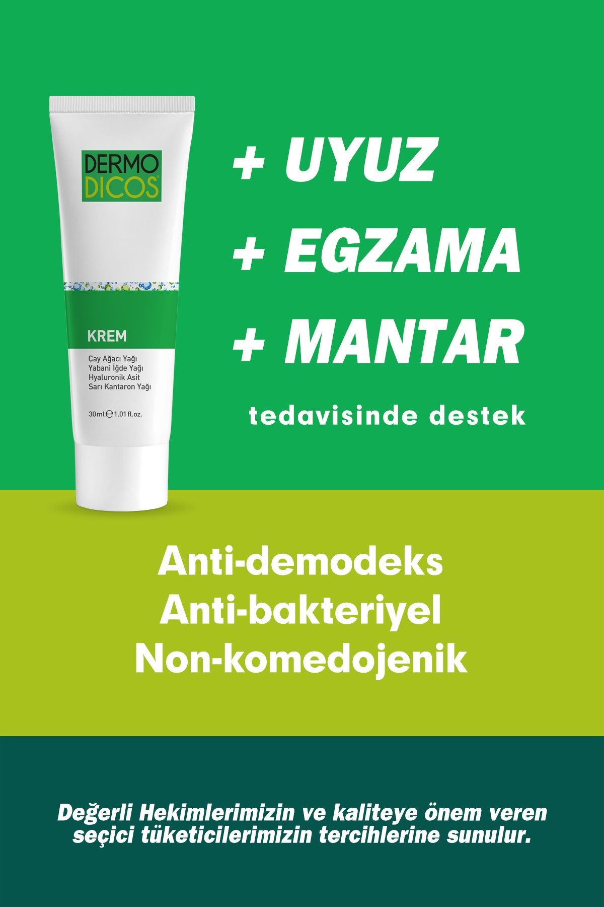 TTO Dermodıcos Krem 30 ml (Çay Ağacı Yağ  / Tea Tree Oil)