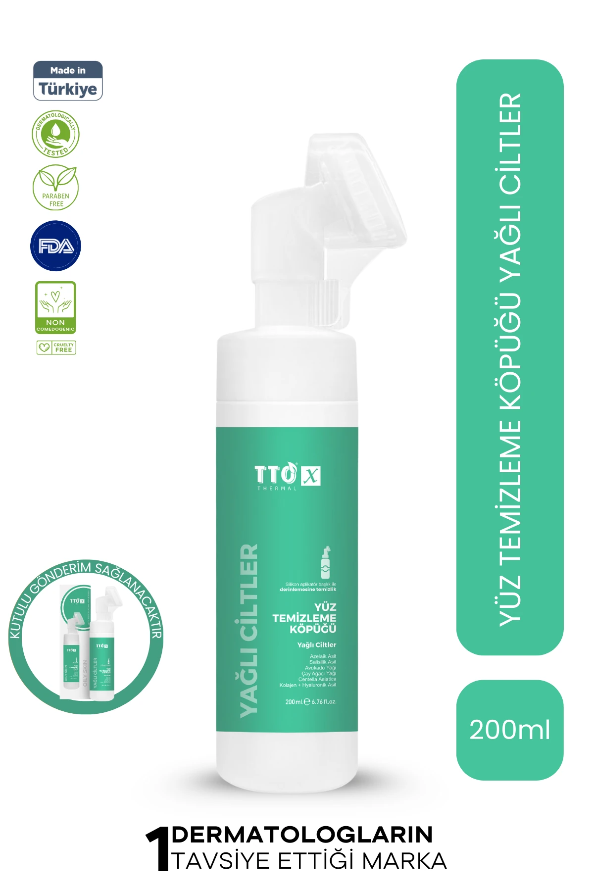 TTO-X Yağlı Ciltlere Özel Yüz Köpüğü 200 ml – Arındırıcı, Dengeleyici ve Ferahlatıcı Cilt Bakımı