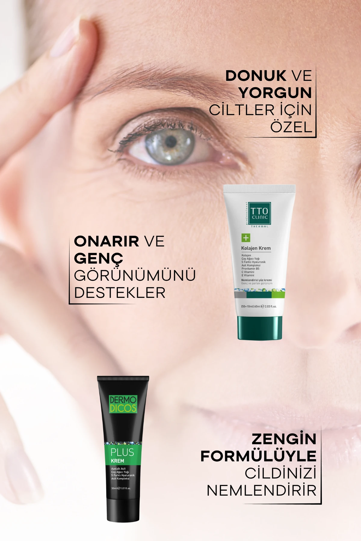TTO Yaşlanma Karşıtı Set – Dermodicos Plus & Kolajen Krem 50 ml