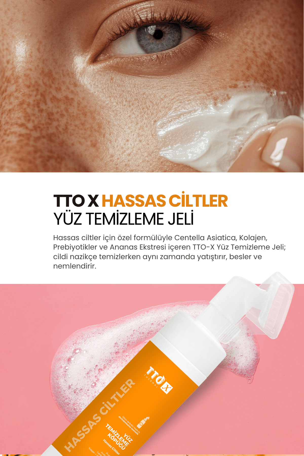 TTO X Hassas Ciltlere Özel Çay Ağacı Içeren Aplikatörlü Yüz Köpüğü (LANSMANA ÖZEL FİYAT)