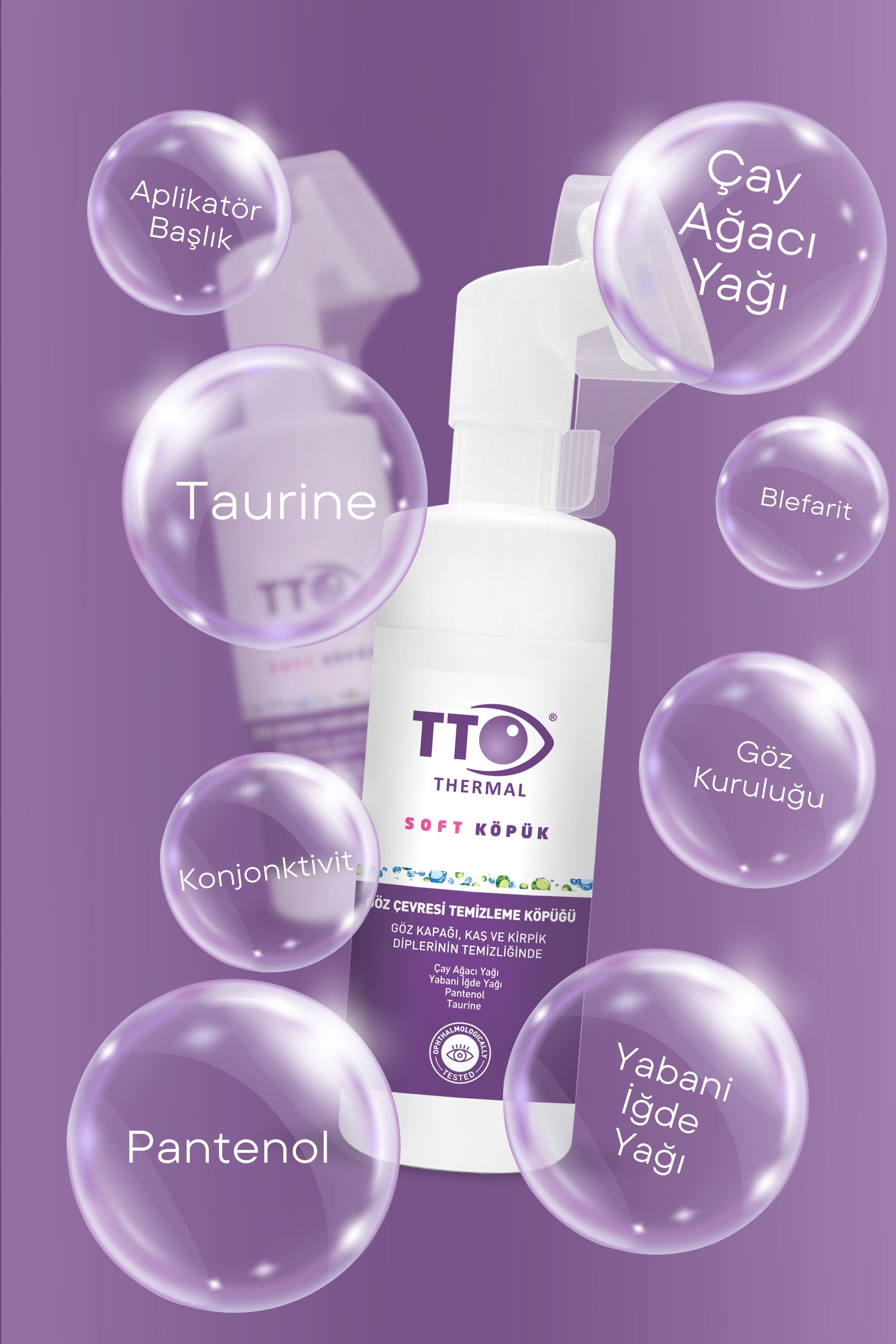 TTO Soft Göz Çevresi Temizleme Köpüğü 150 Ml Aplikatörlü ( Çay Ağacı Yağı / Tea Tree Oil )